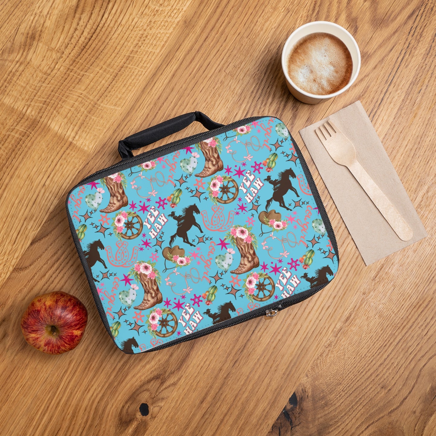 Lunch Bag - Cowgirl - Light Blue