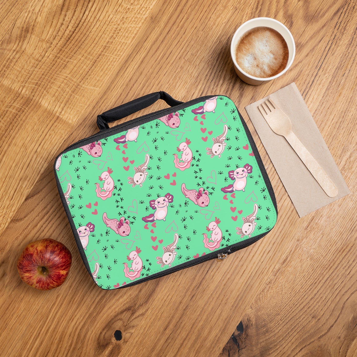 Lunch Bag - Axolotl - Mint Green