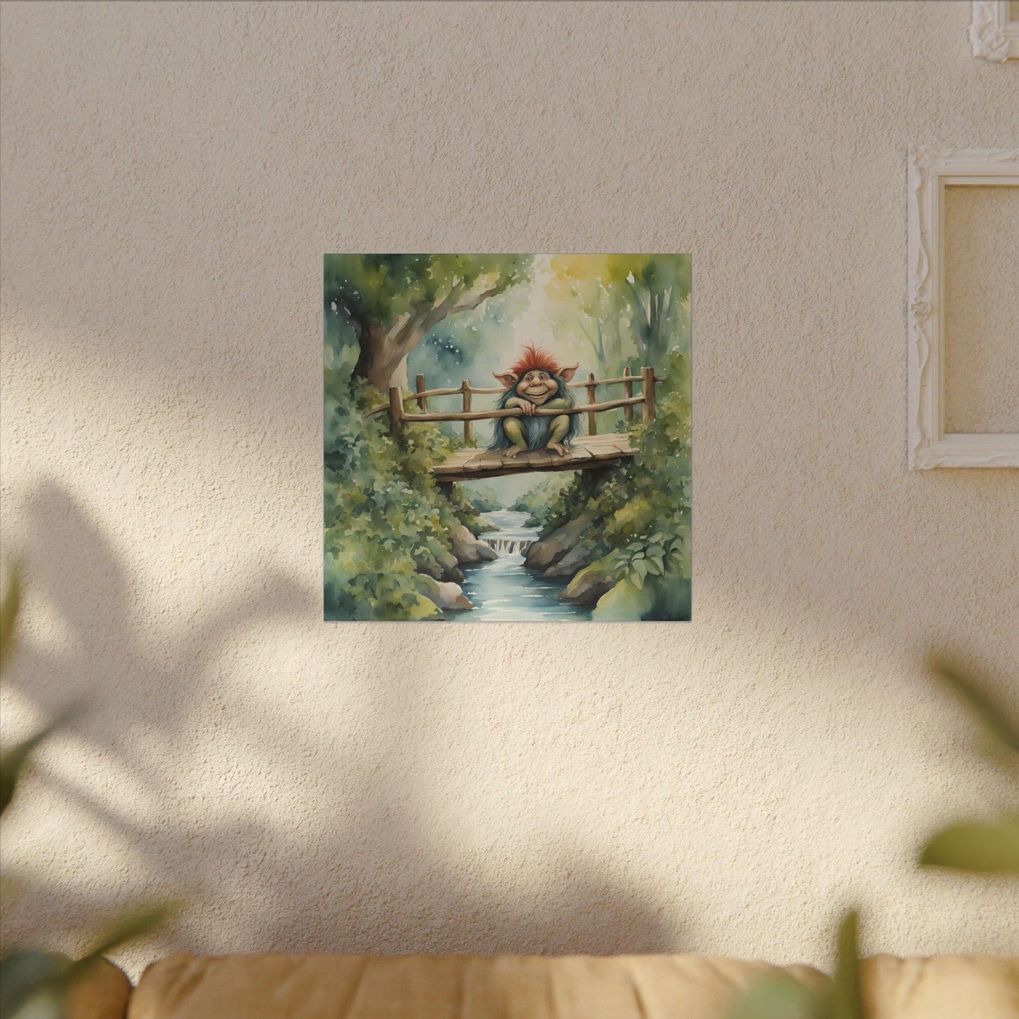 Matte Wall Canvas - Troll on the Bridge - Storybook Dreams Collection