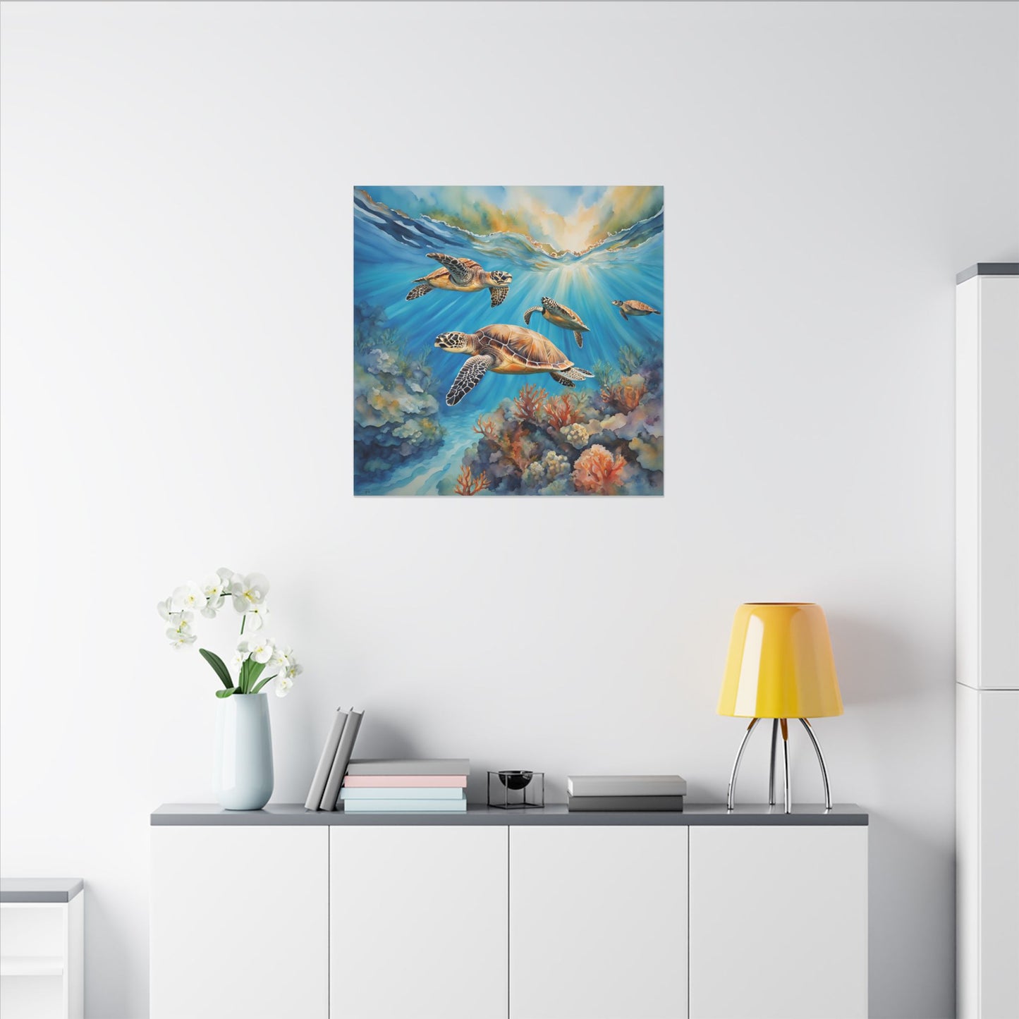 Matte Wall Canvas - Sea Turtles - Neptune's Nursery Collection
