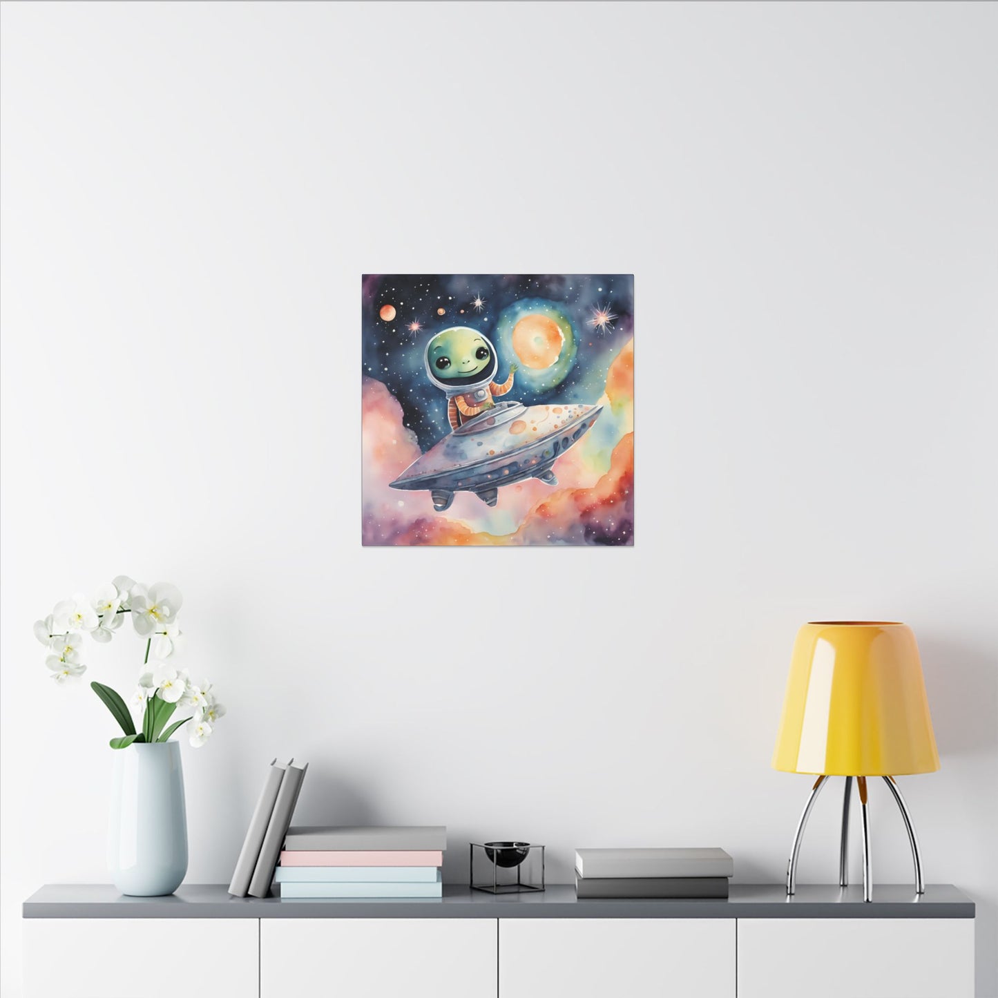 Matte Wall Canvas - Friendly Alien - Beyond the Stars Collection