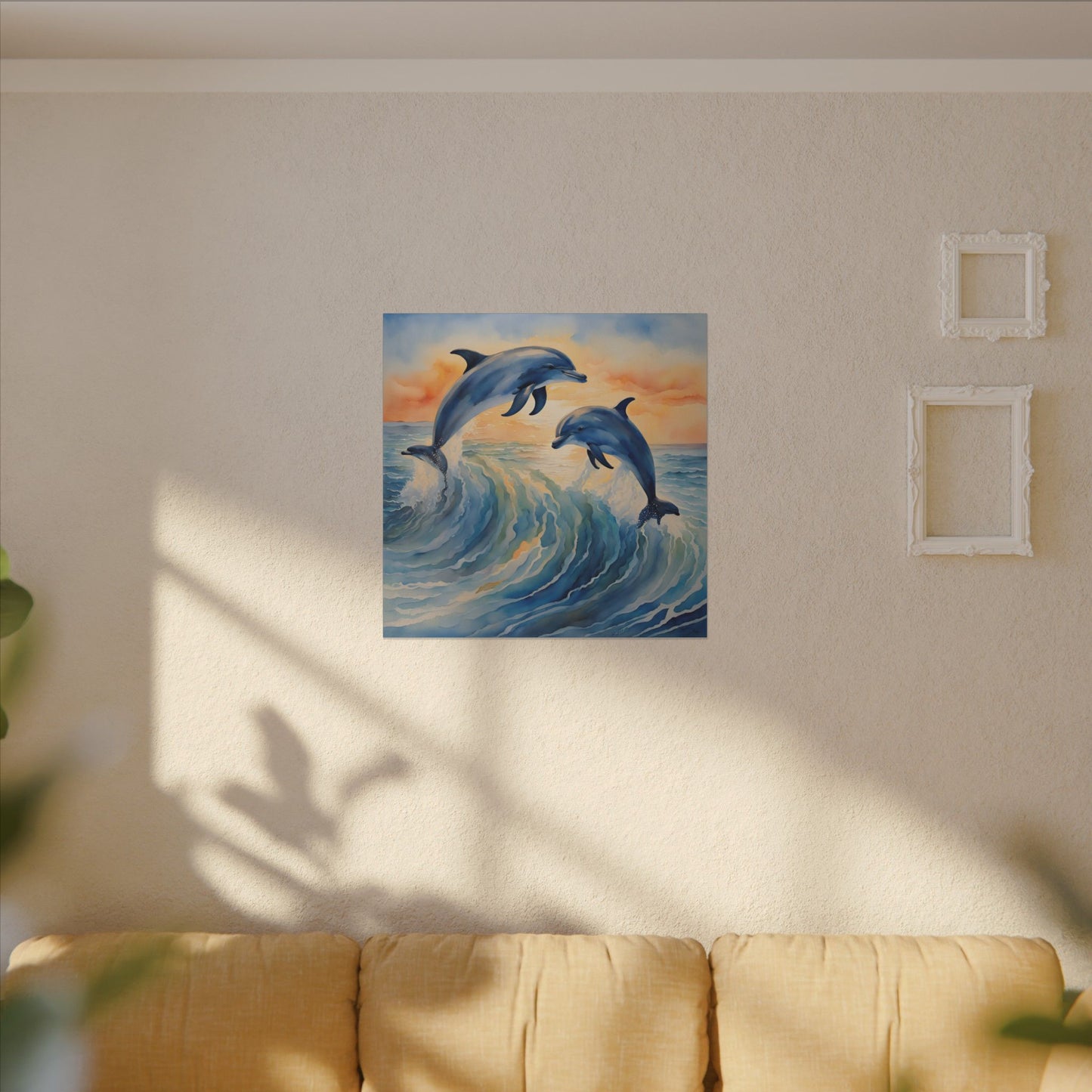 Matte Wall Canvas - Dolphins - Neptune's Nursery Collection