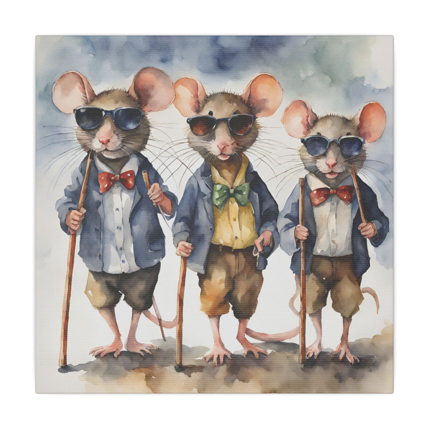 Matte Wall Canvas - Three Blind Mice - Nursery Rhymes Collection
