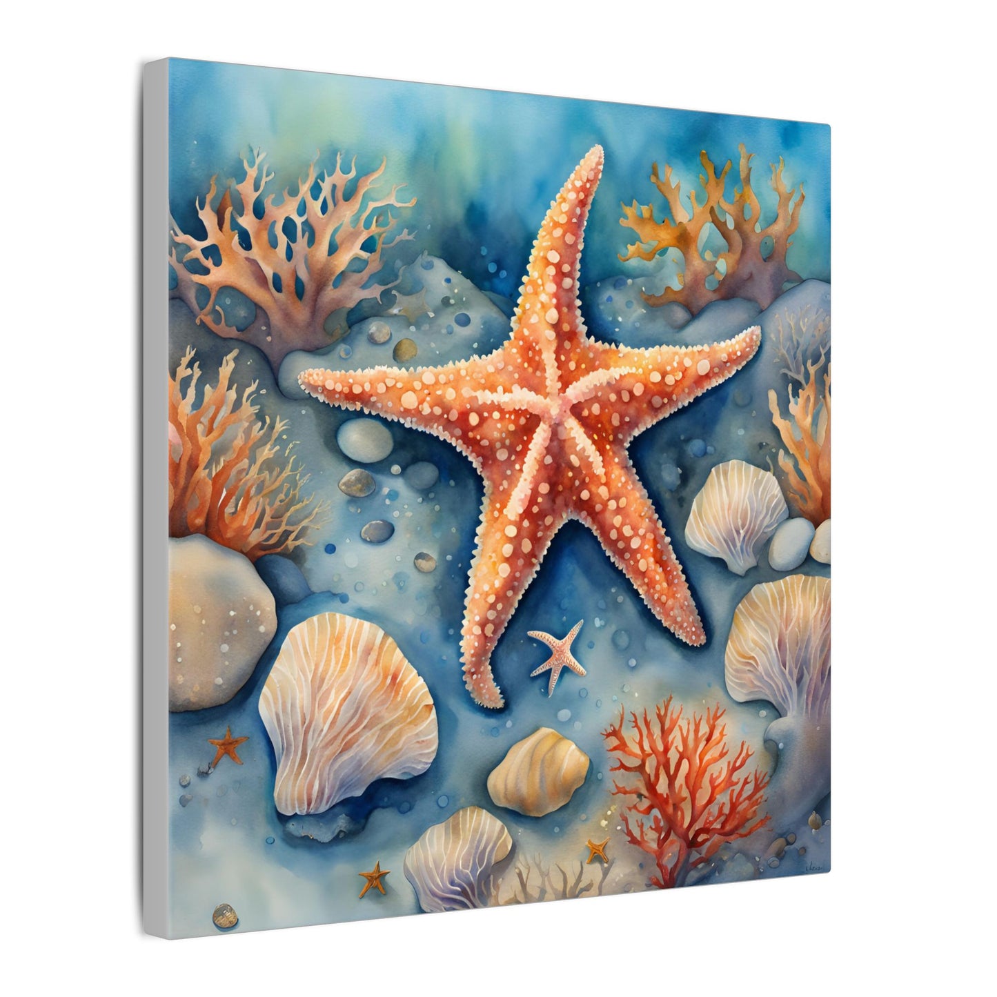 Matte Wall Canvas - Starfish - Neptune's Nursery Collection