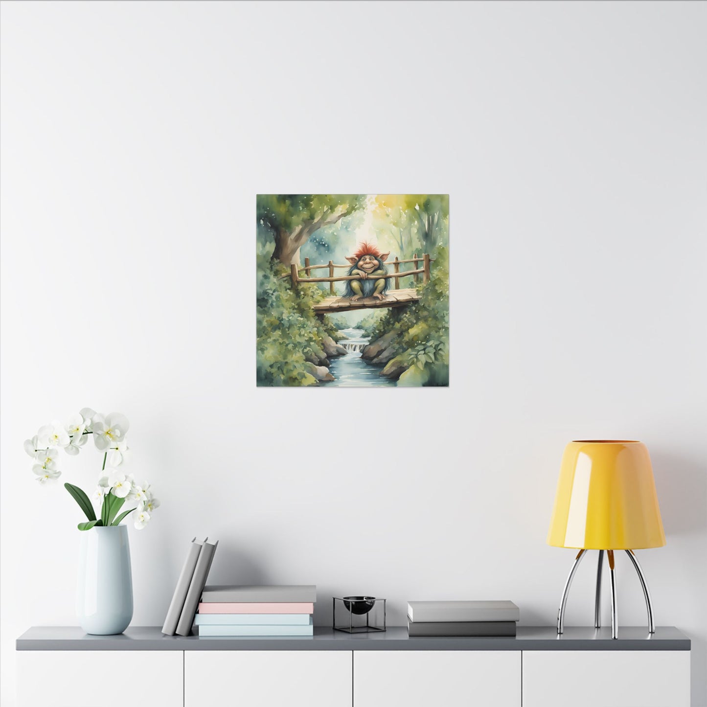 Matte Wall Canvas - Troll on the Bridge - Storybook Dreams Collection