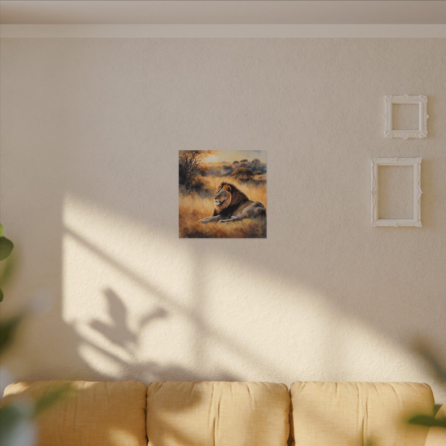 Matte Wall Canvas - Lion Sunrise - African Safari Collection