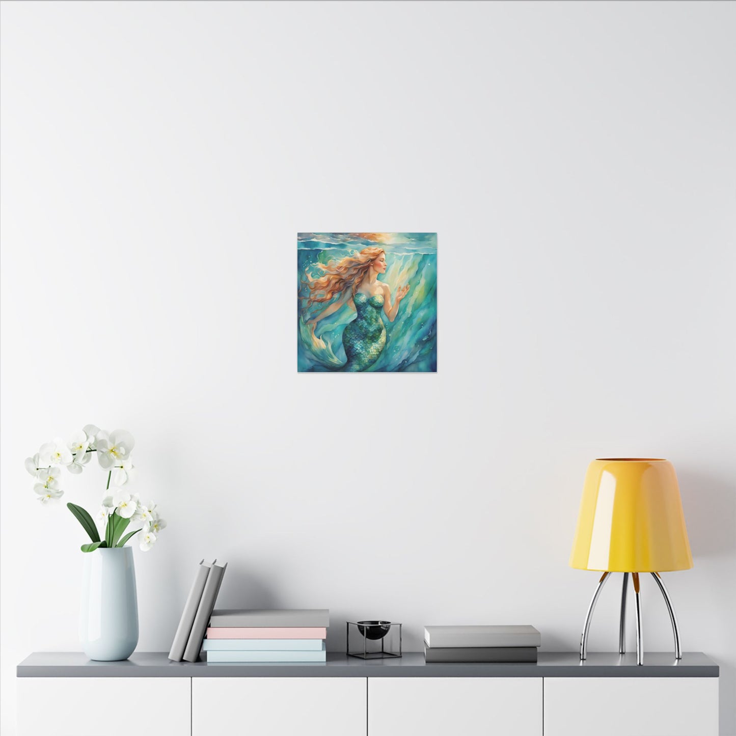 Matte Wall Canvas - Golden Mermaid - Neptune's Nursery Collection