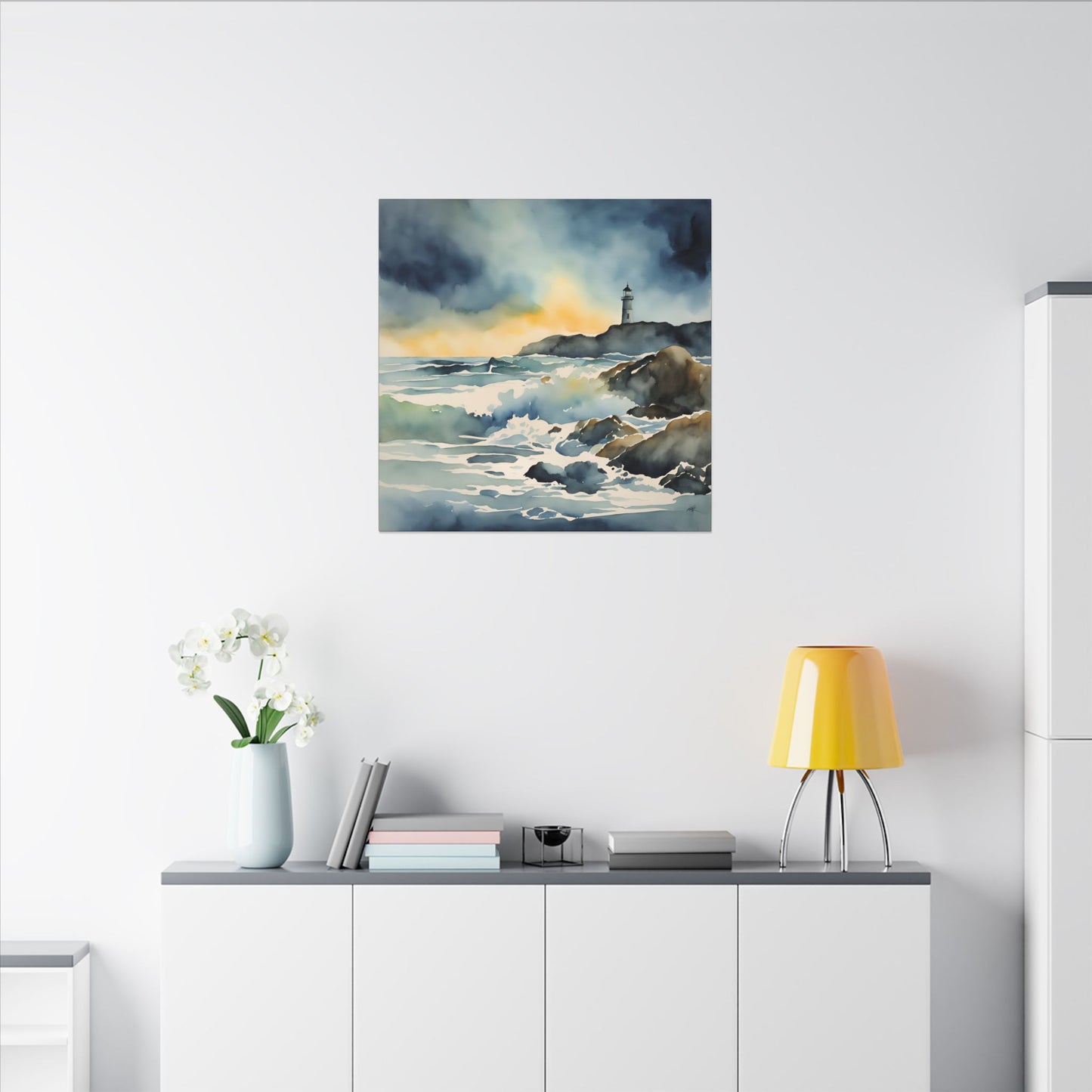 Matte Wall Canvas - Lighthouse - Neptune's Nursery Collection