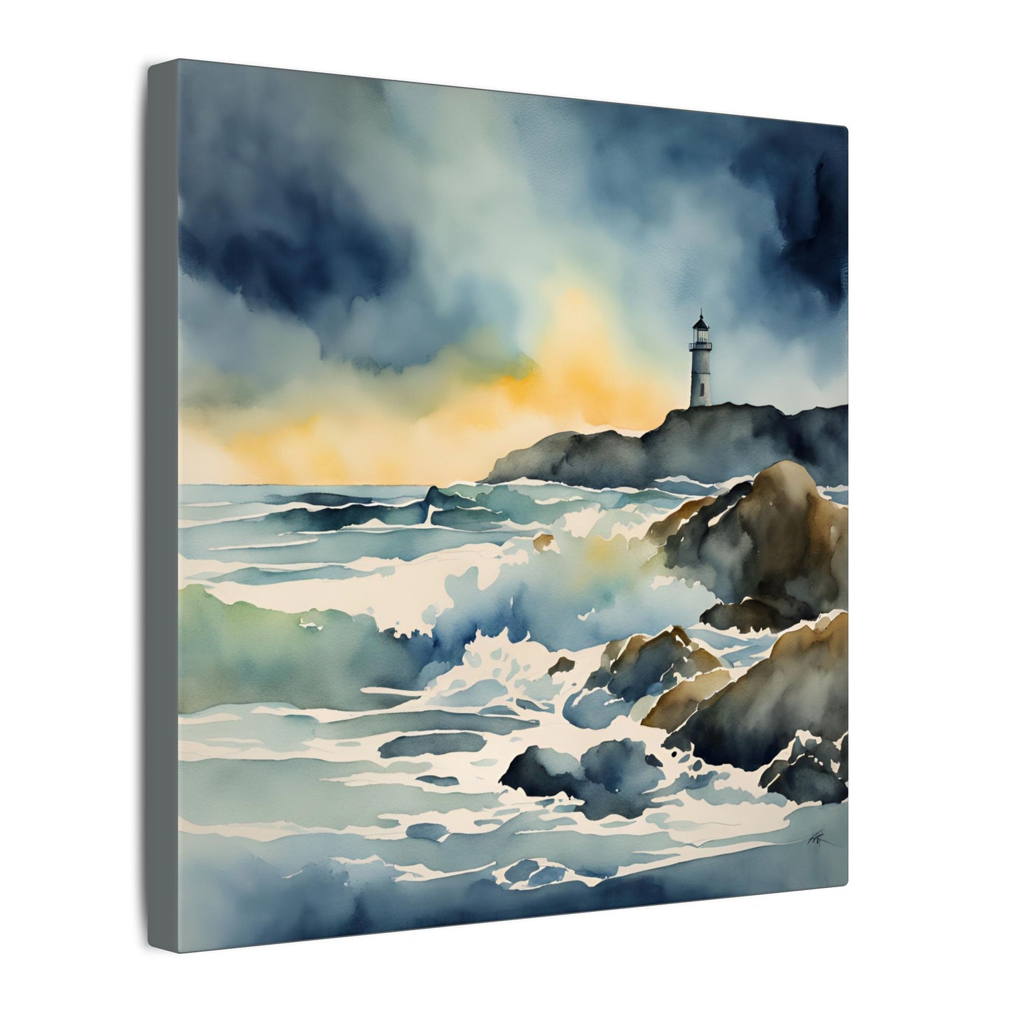 Matte Wall Canvas - Lighthouse - Neptune's Nursery Collection