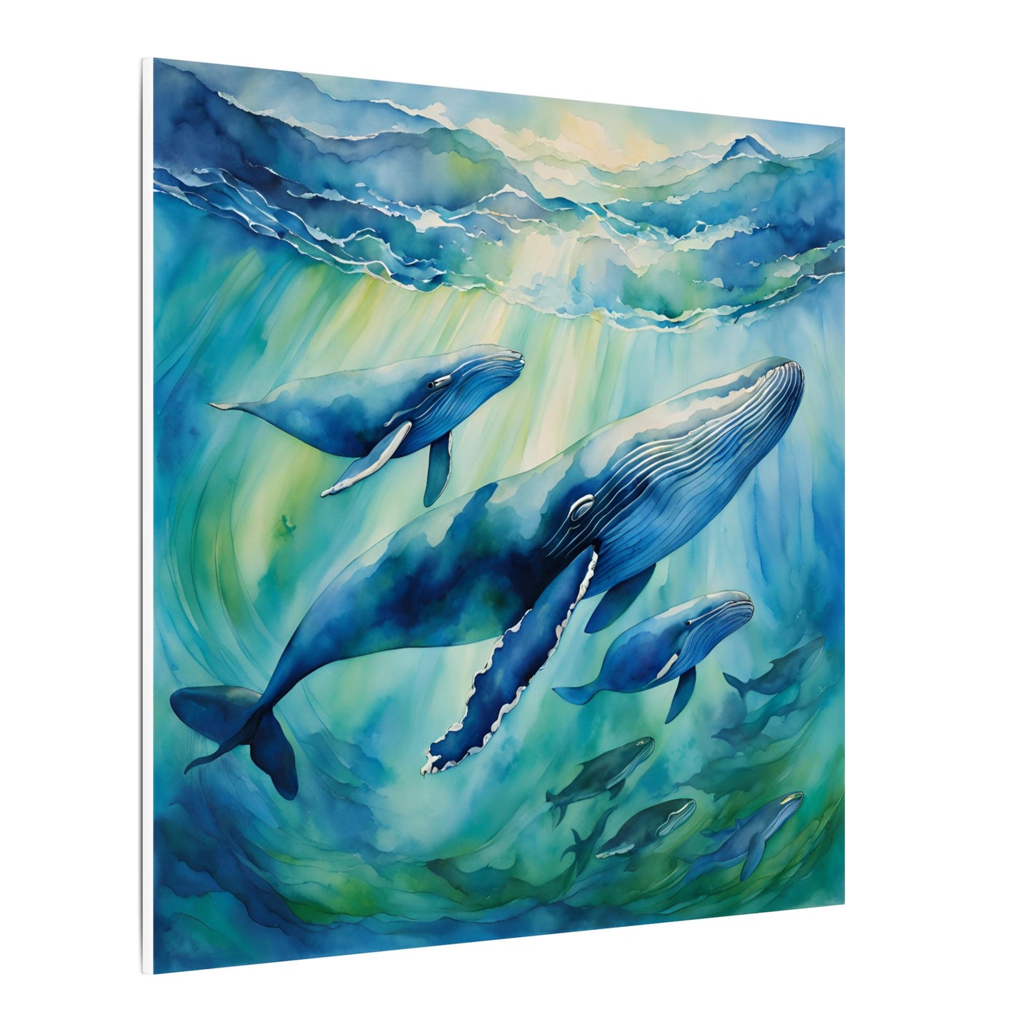 Matte Wall Canvas - Humpback Whales - Neptune's Nursery Collection