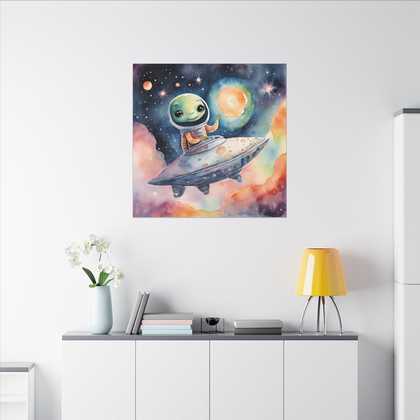 Matte Wall Canvas - Friendly Alien - Beyond the Stars Collection