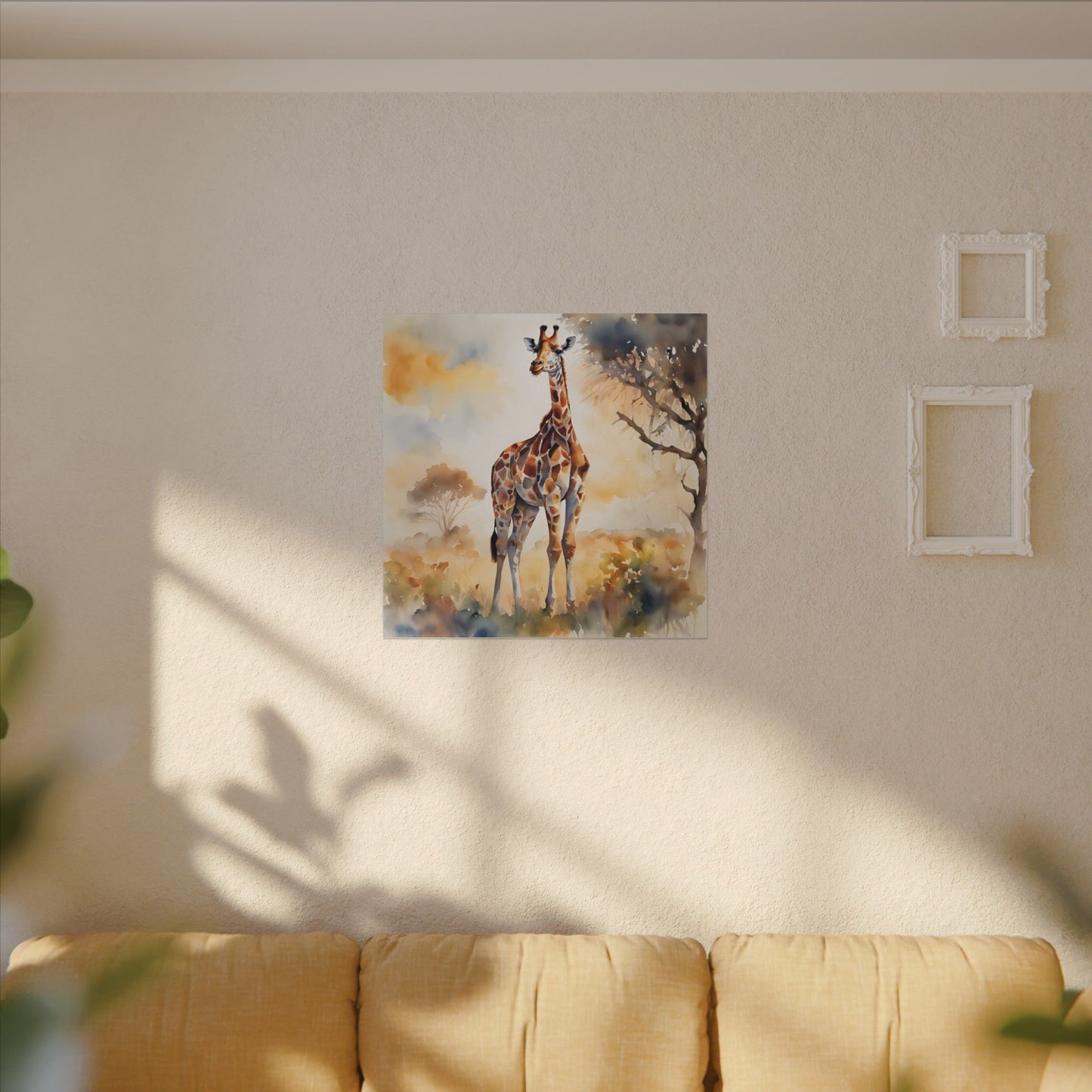 Matte Wall Canvas - Giraffe - African Safari Collection