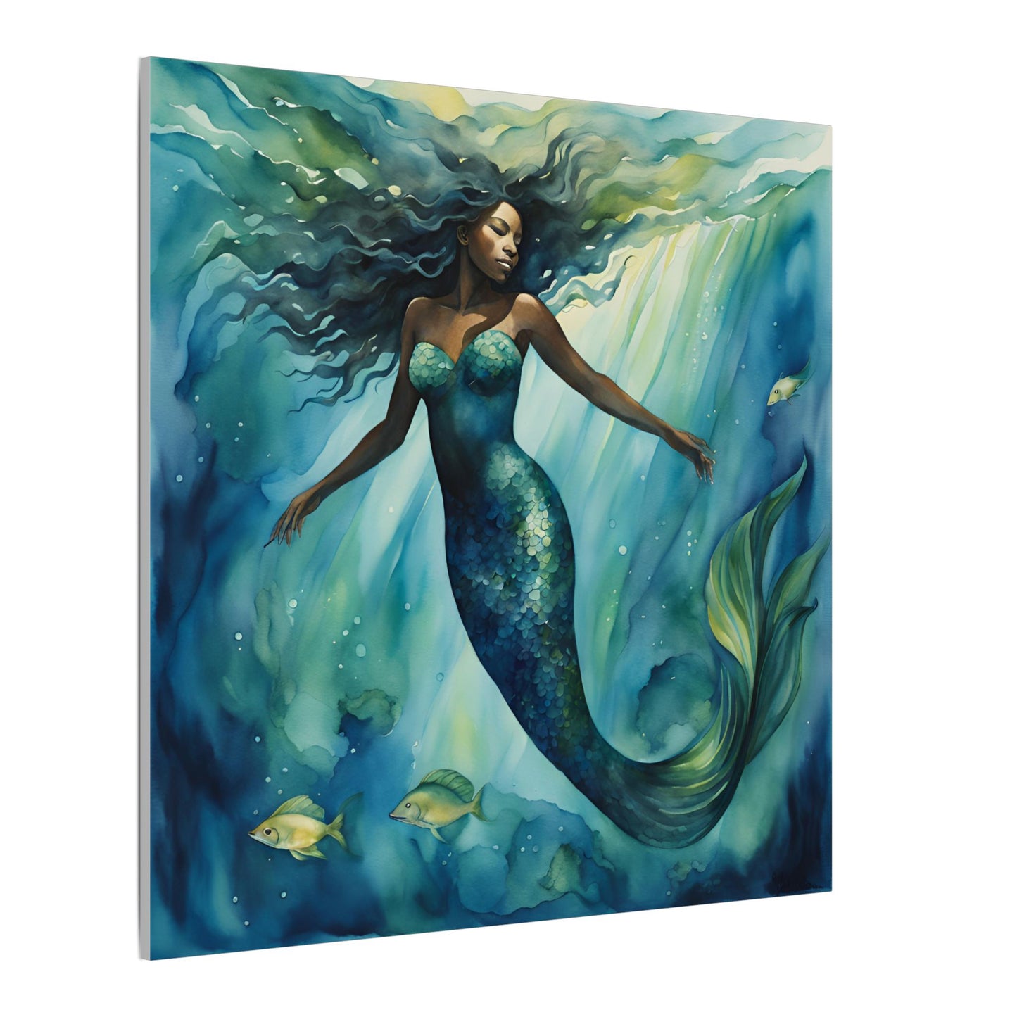 Matte Wall Canvas - Obsidian Mermaid - Neptune's Nursery Collection