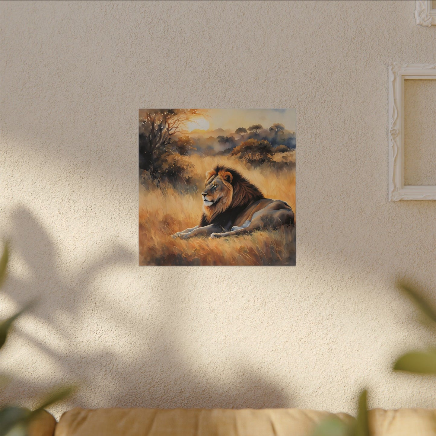 Matte Wall Canvas - Lion Sunrise - African Safari Collection