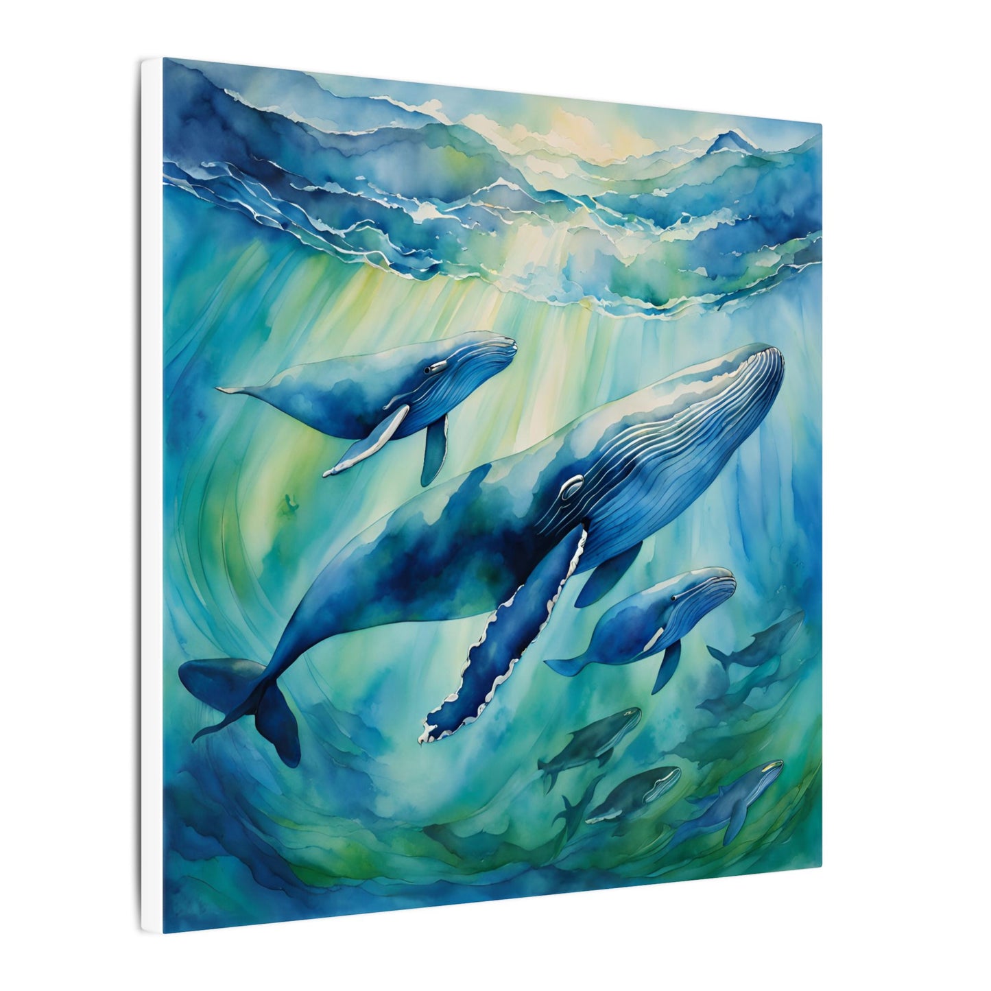 Matte Wall Canvas - Humpback Whales - Neptune's Nursery Collection