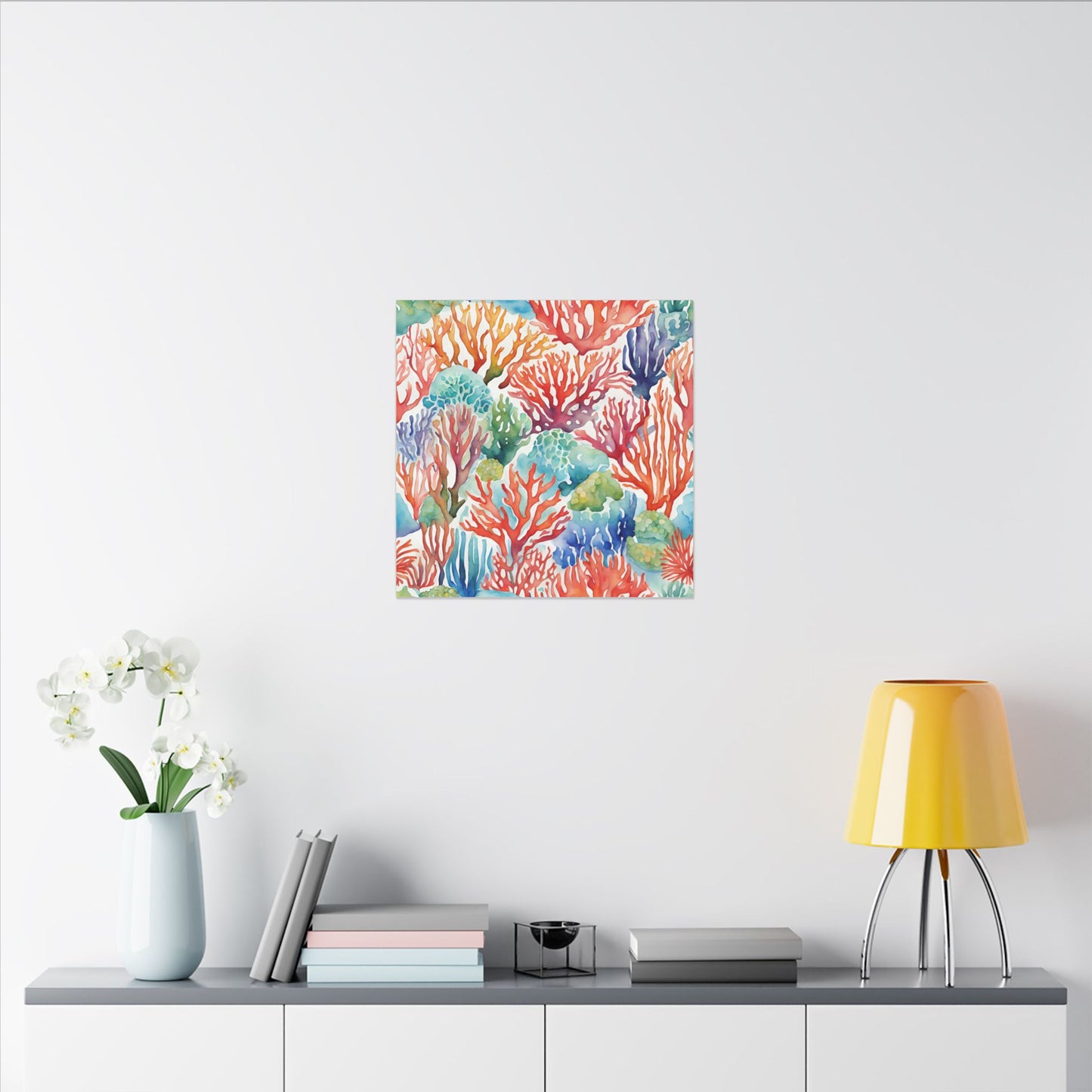 Matte Wall Canvas - Coral - Neptune's Nursery Collection