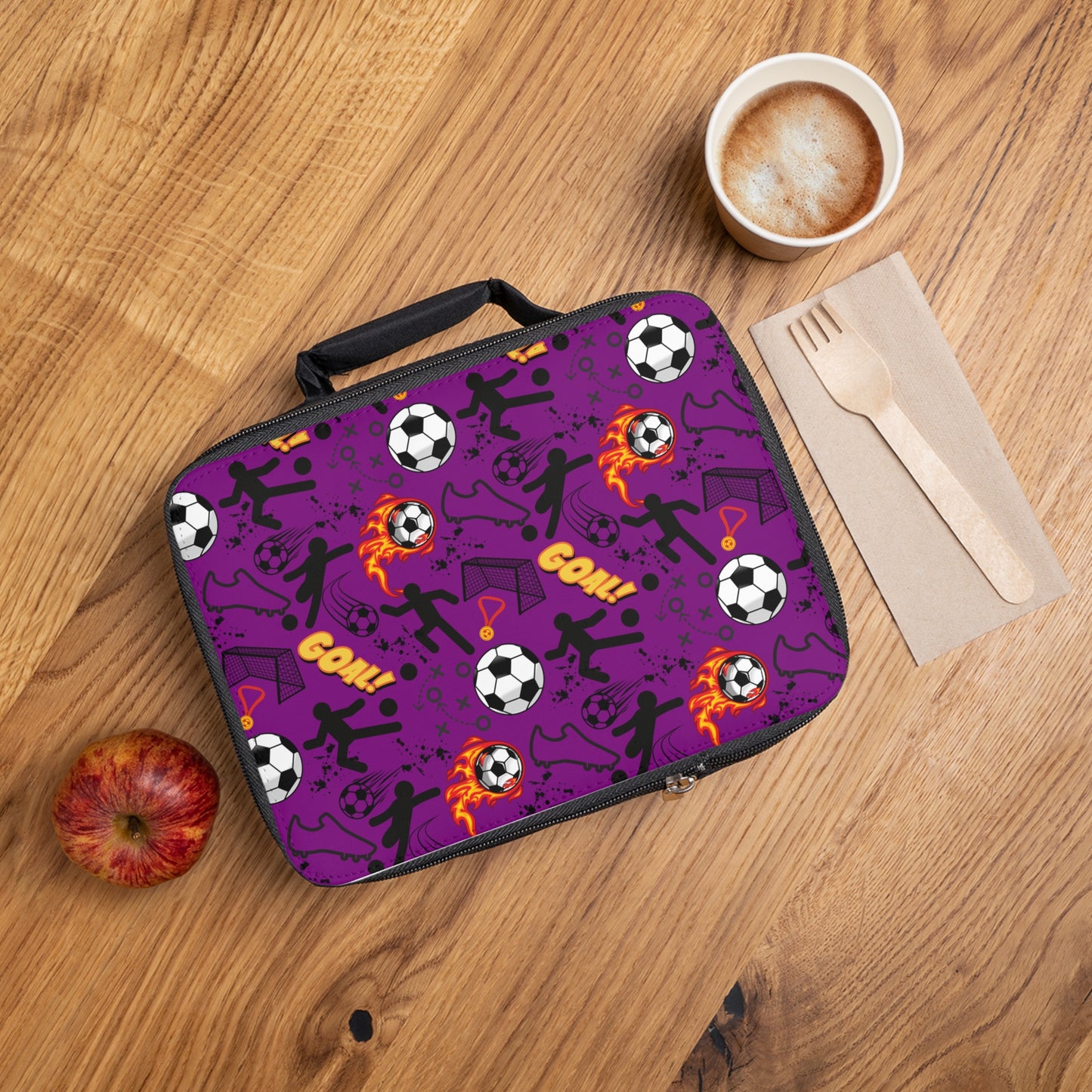 Lunch Bag - Soccer - Purple