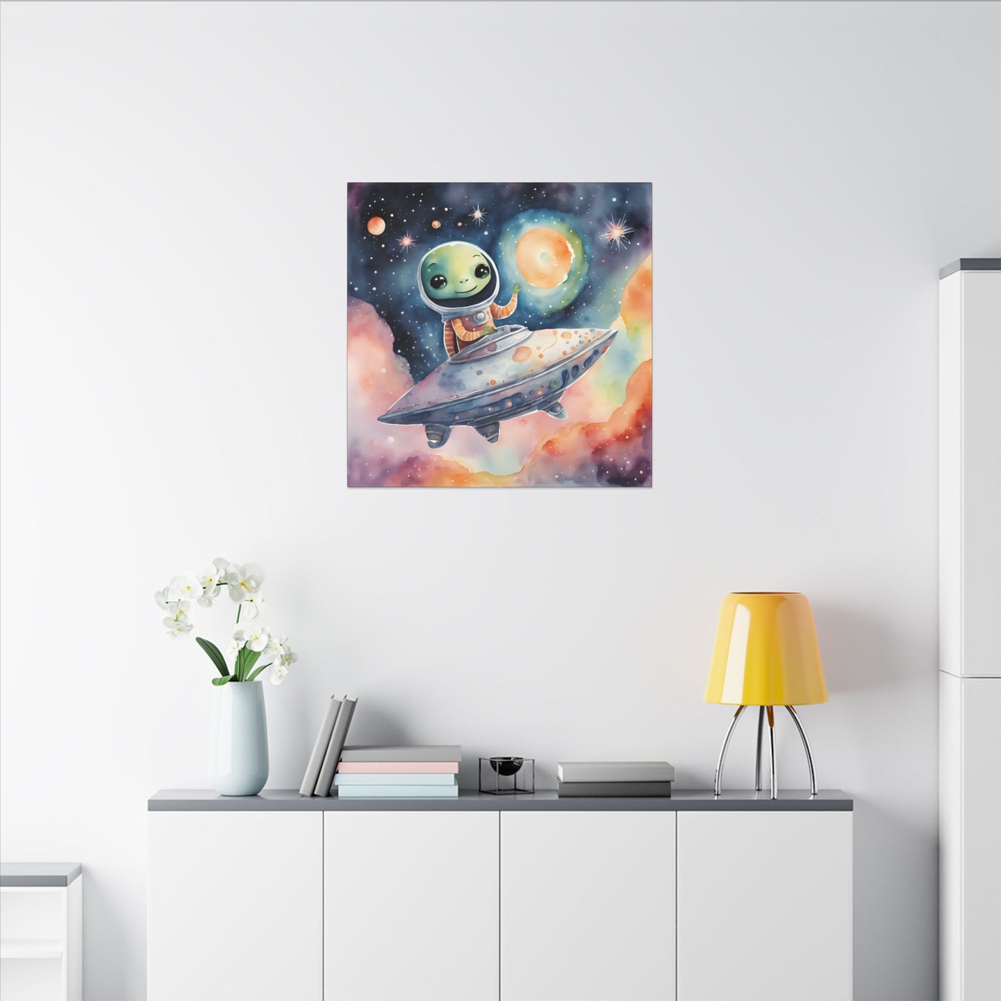 Matte Wall Canvas - Friendly Alien - Beyond the Stars Collection