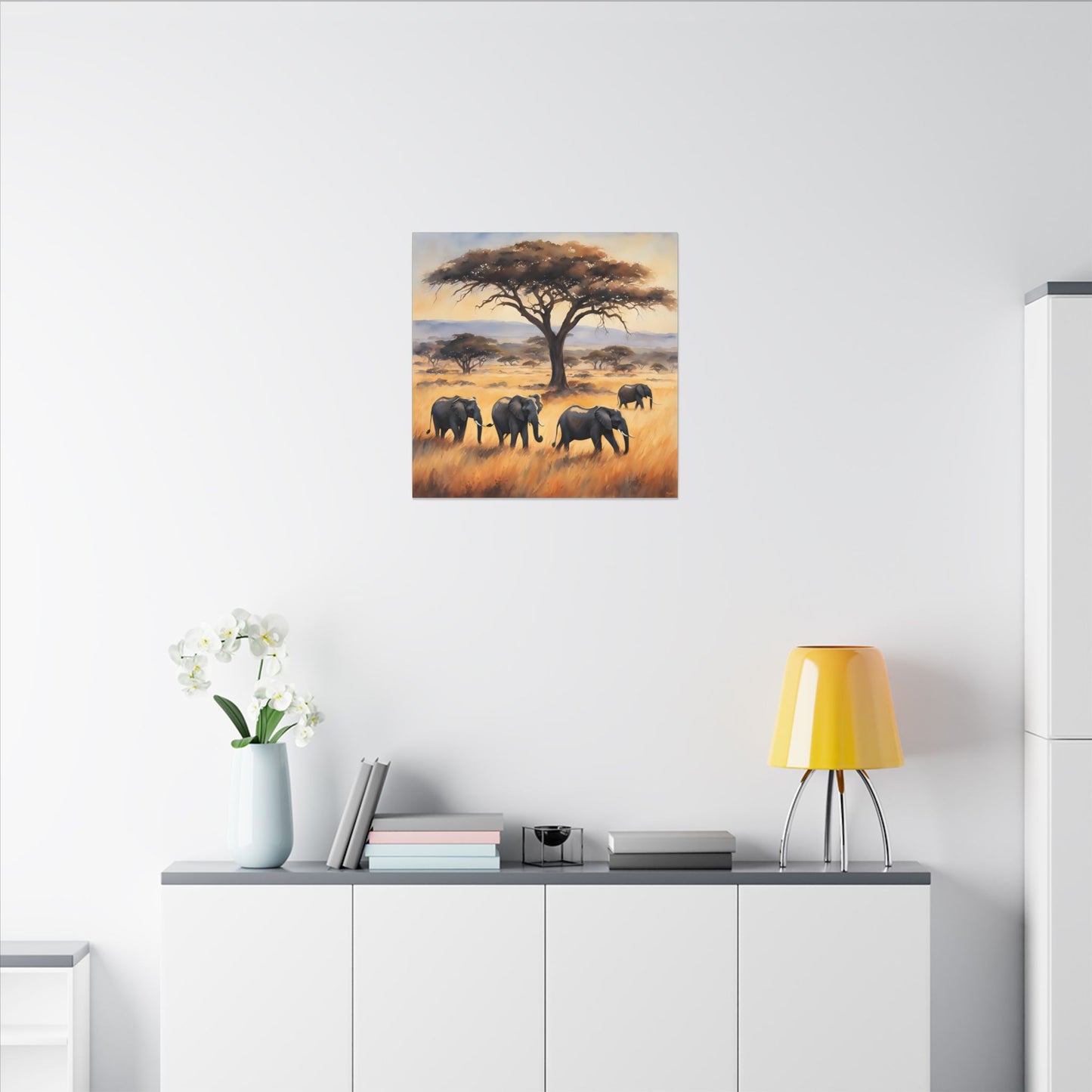 Matte Wall Canvas - Elephants - African Safari Collection