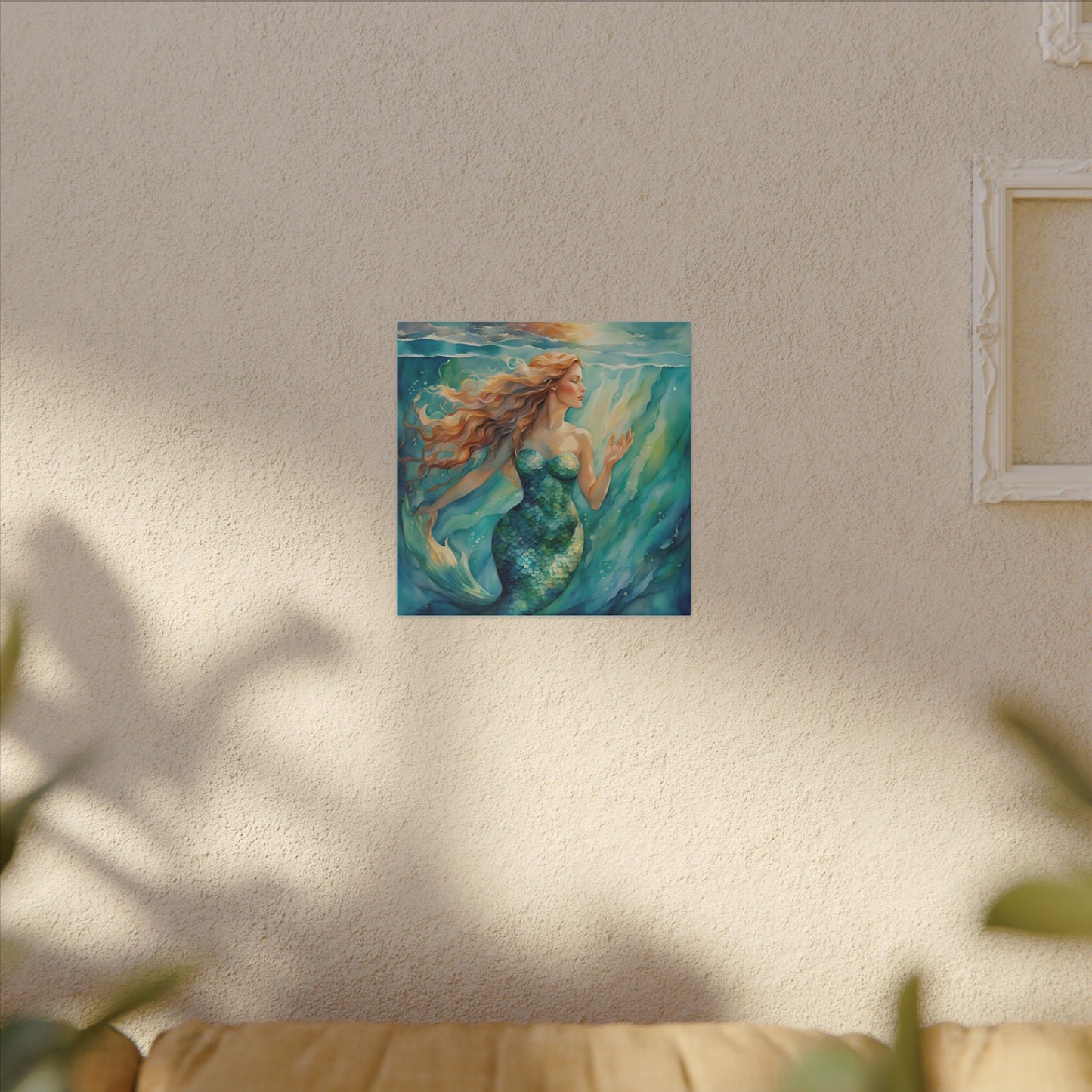 Matte Wall Canvas - Golden Mermaid - Neptune's Nursery Collection
