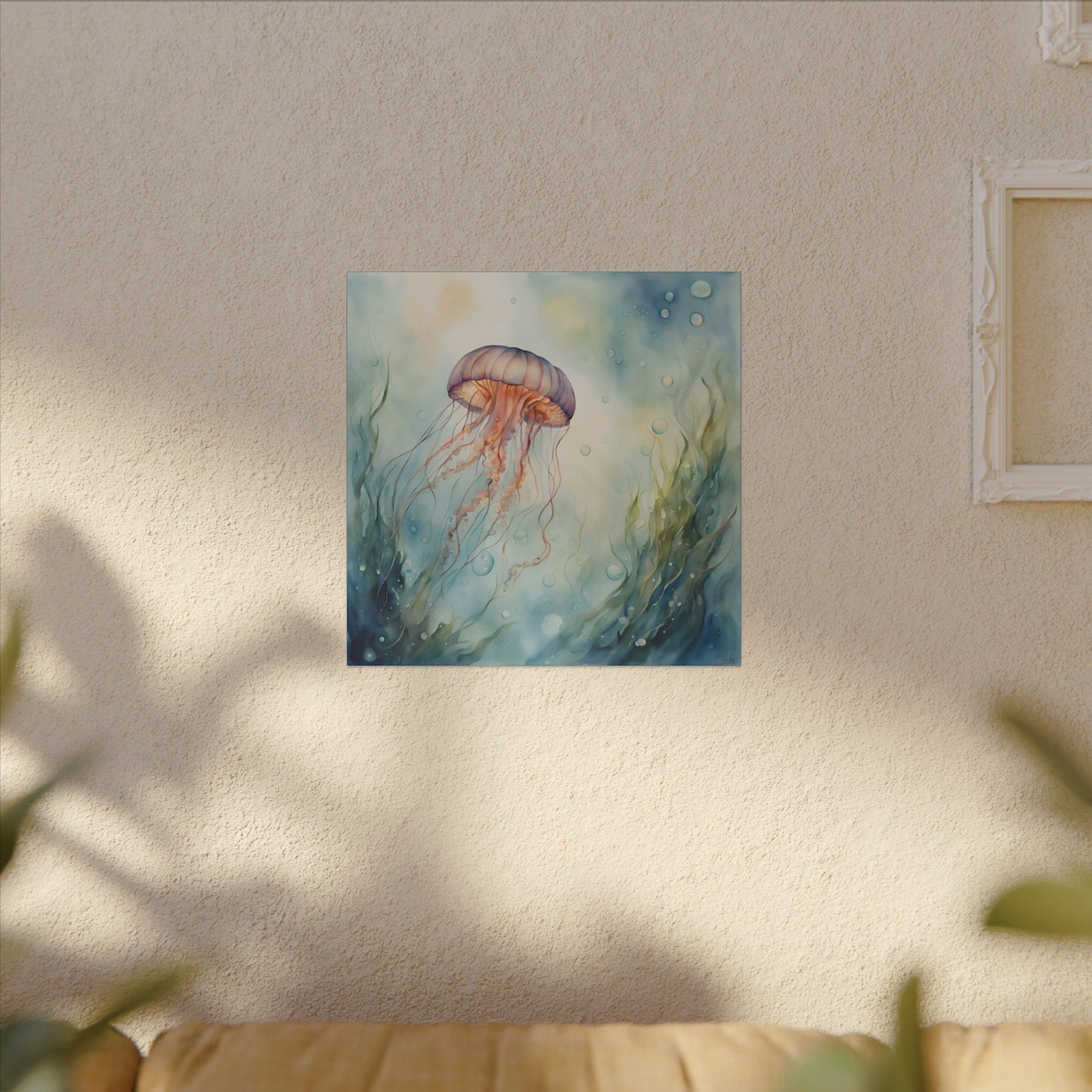 Matte Wall Canvas - Jellyfish - Neptune's Nursery Collection