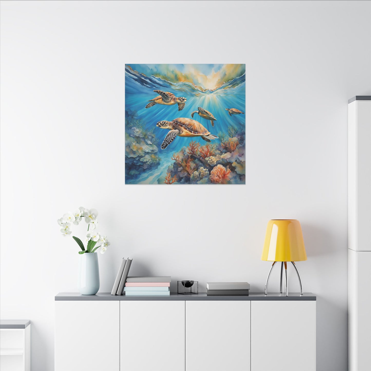 Matte Wall Canvas - Sea Turtles - Neptune's Nursery Collection