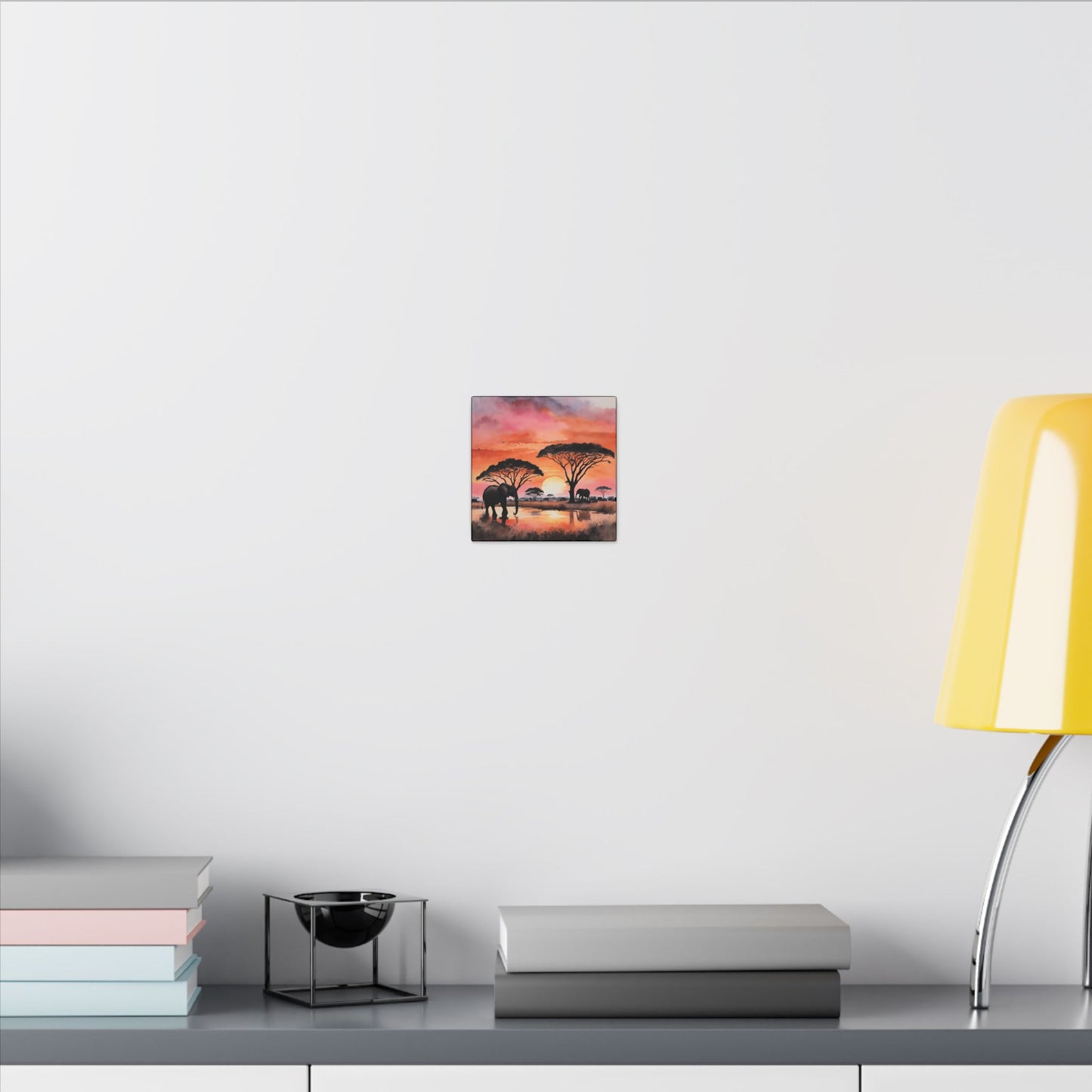 Matte Wall Canvas - Elephant Sunset - African Safari Collection
