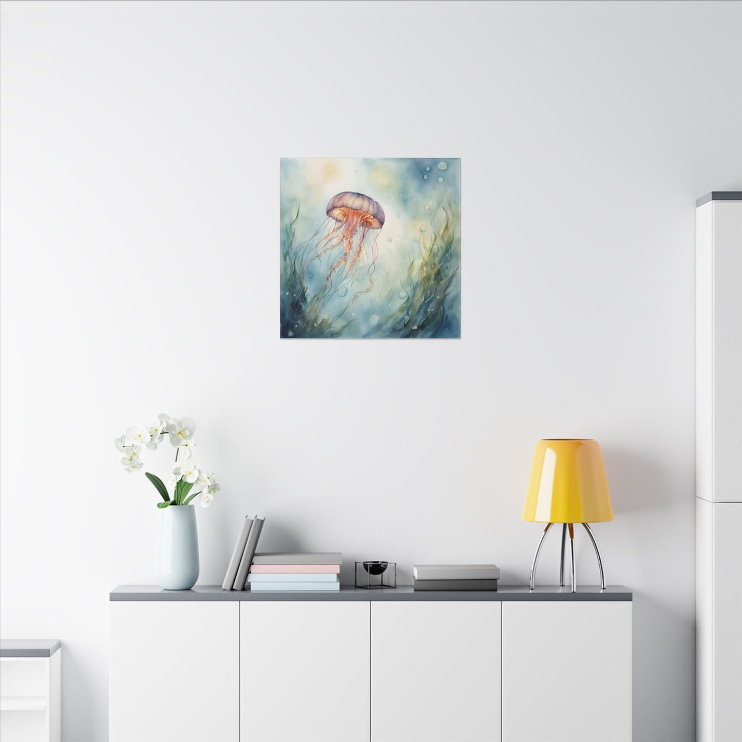 Matte Wall Canvas - Jellyfish - Neptune's Nursery Collection