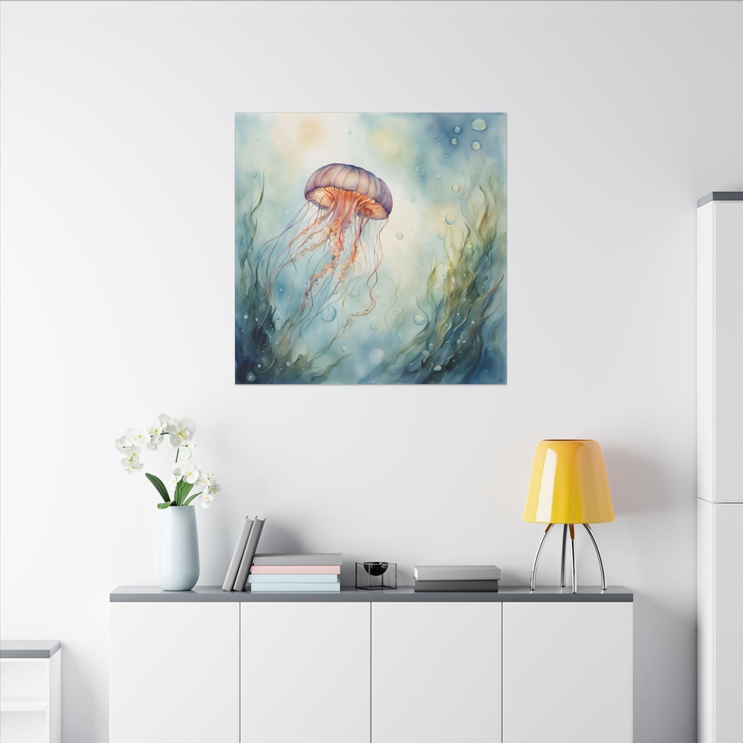 Matte Wall Canvas - Jellyfish - Neptune's Nursery Collection
