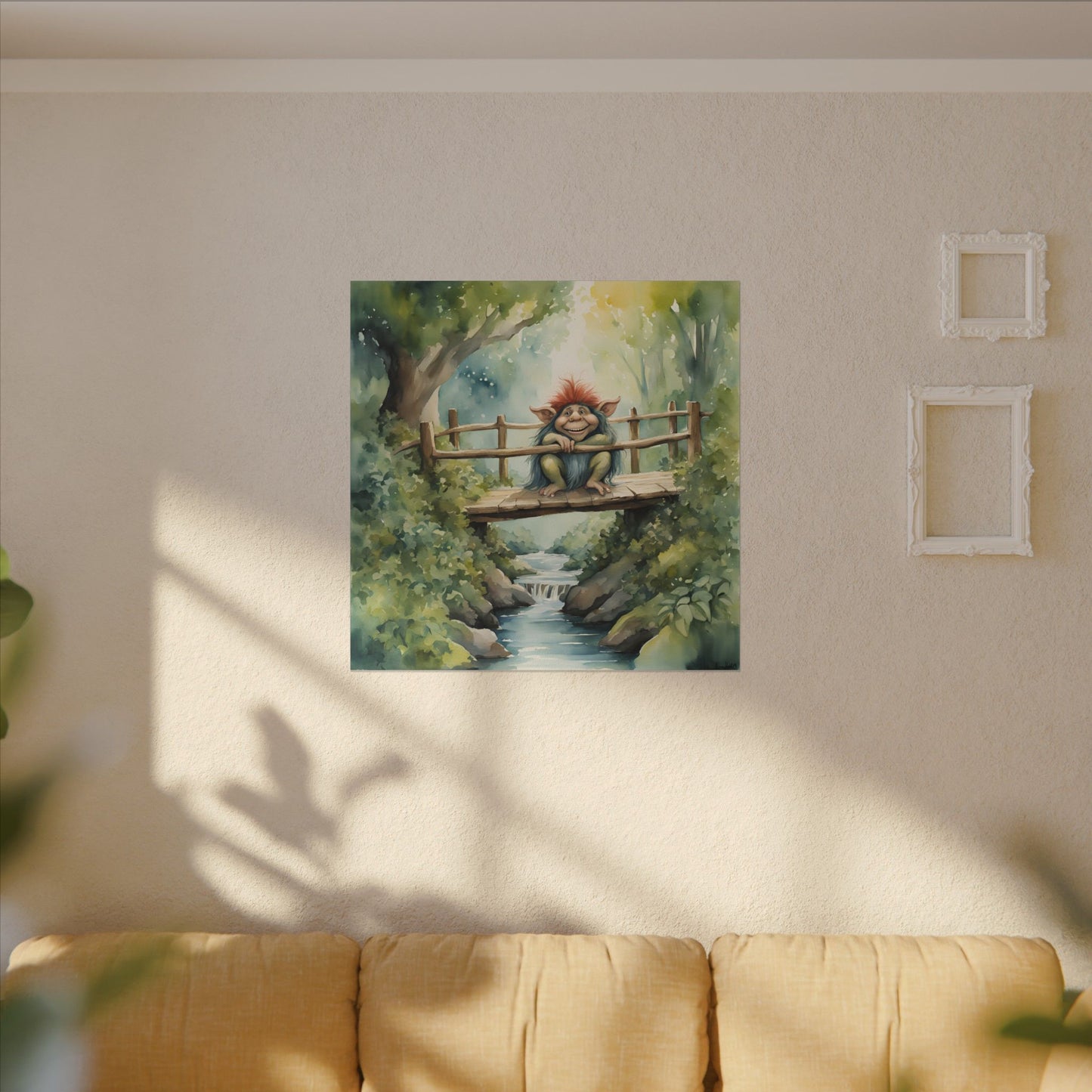 Matte Wall Canvas - Troll on the Bridge - Storybook Dreams Collection