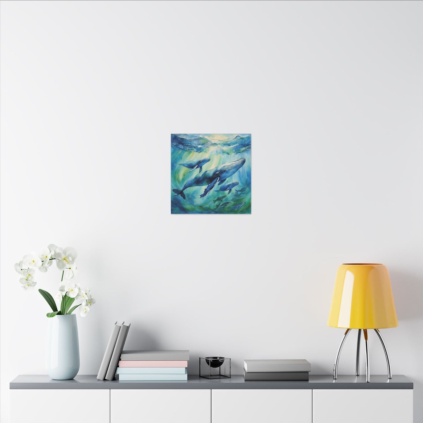 Matte Wall Canvas - Humpback Whales - Neptune's Nursery Collection