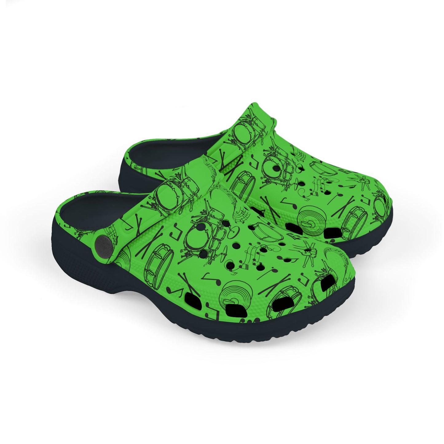 Kid's Foam Clogs - Drums - Screamin' Green