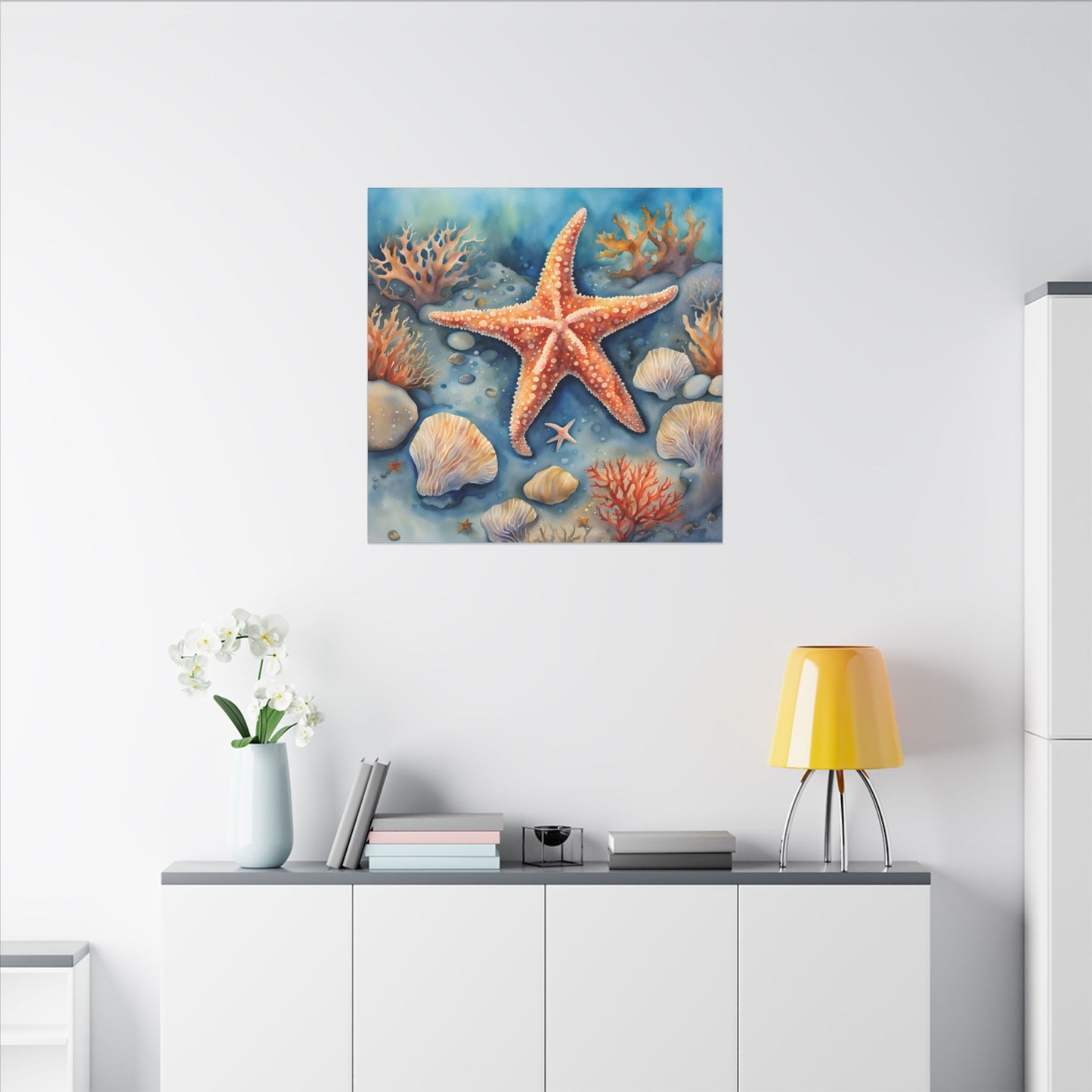 Matte Wall Canvas - Starfish - Neptune's Nursery Collection
