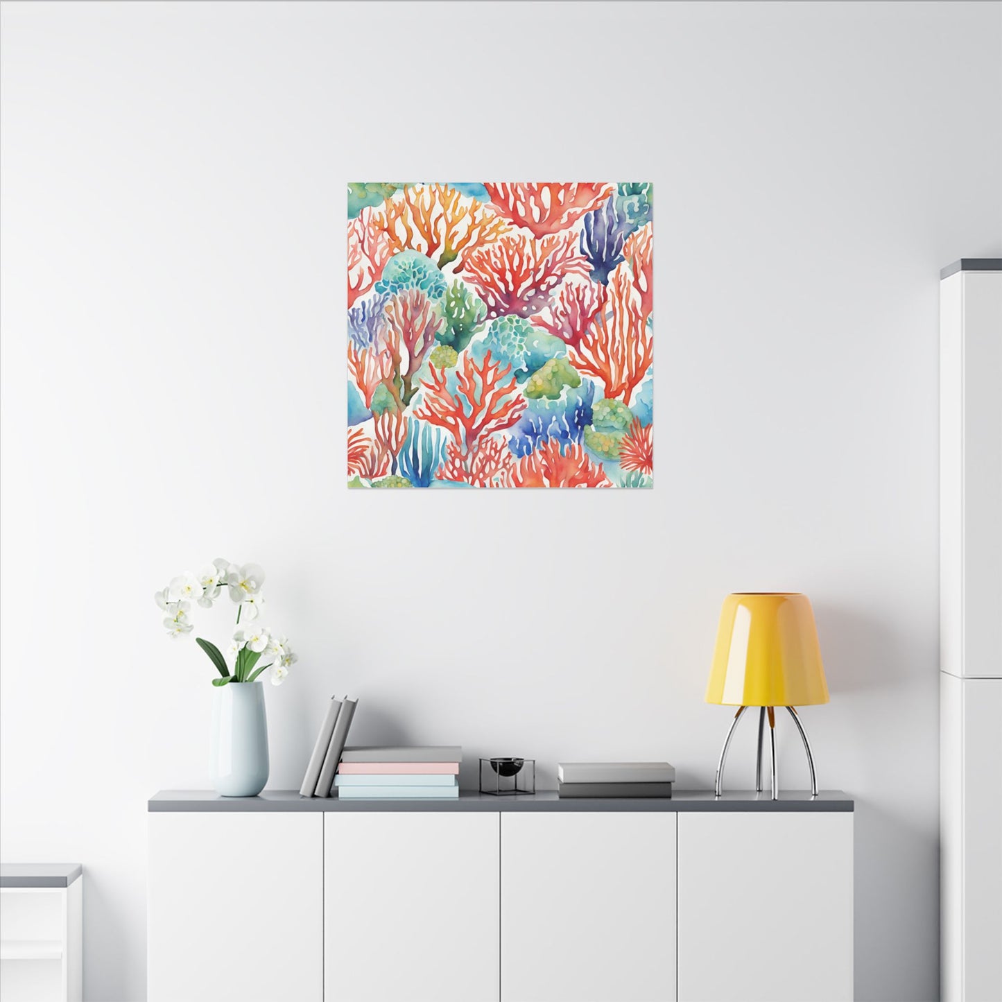 Matte Wall Canvas - Coral - Neptune's Nursery Collection