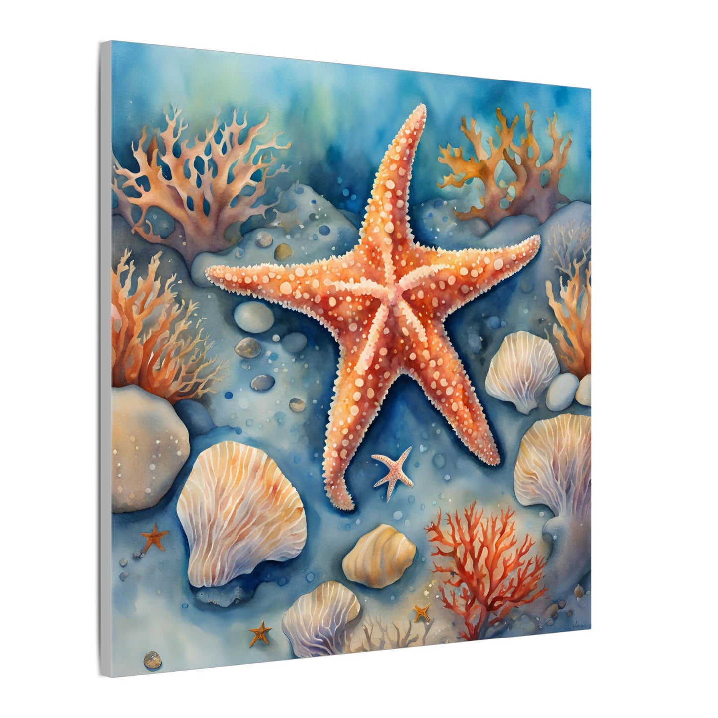 Matte Wall Canvas - Starfish - Neptune's Nursery Collection