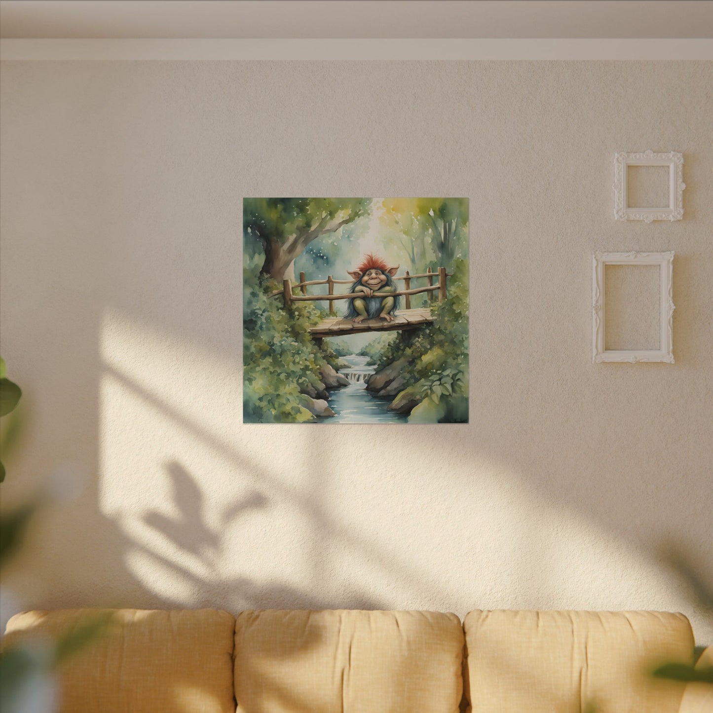 Matte Wall Canvas - Troll on the Bridge - Storybook Dreams Collection