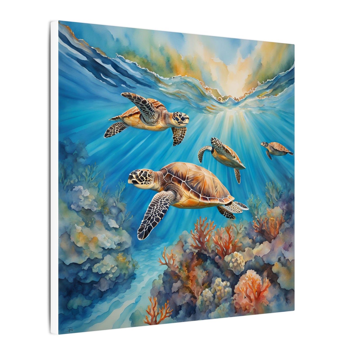 Matte Wall Canvas - Sea Turtles - Neptune's Nursery Collection
