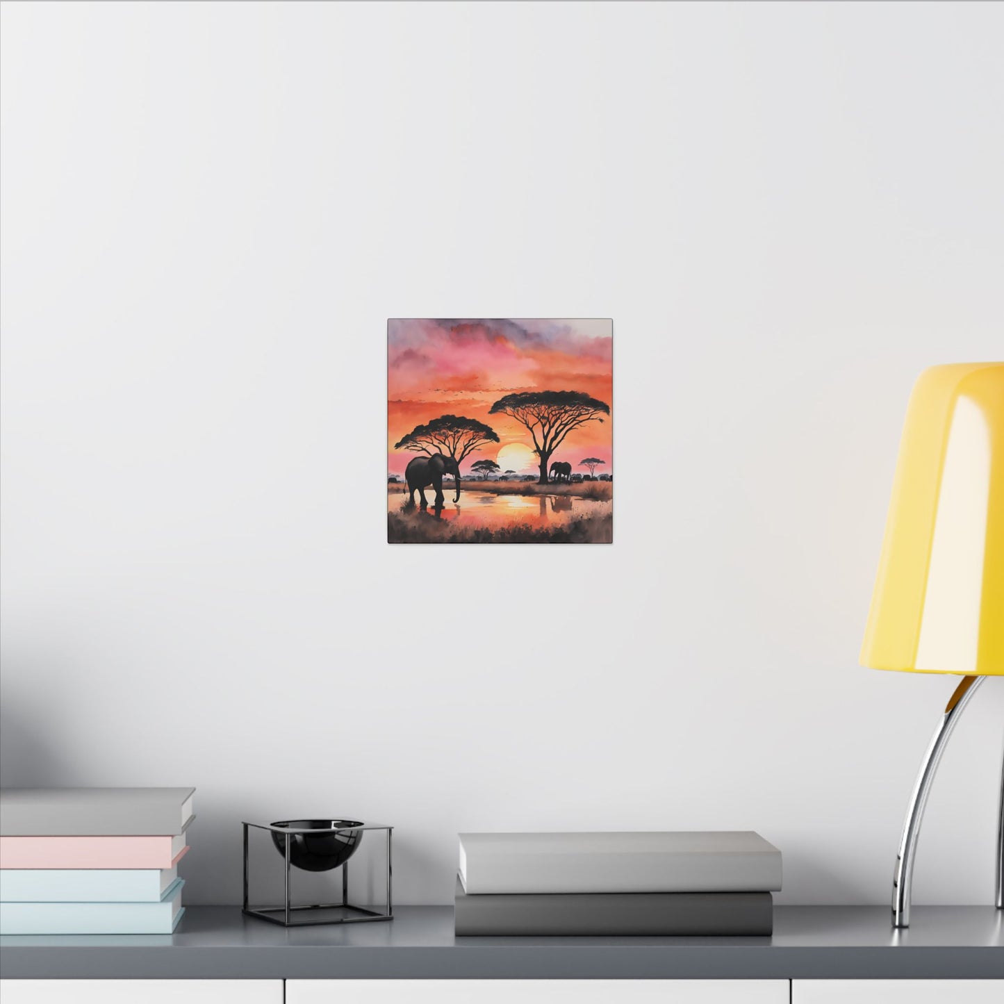 Matte Wall Canvas - Elephant Sunset - African Safari Collection