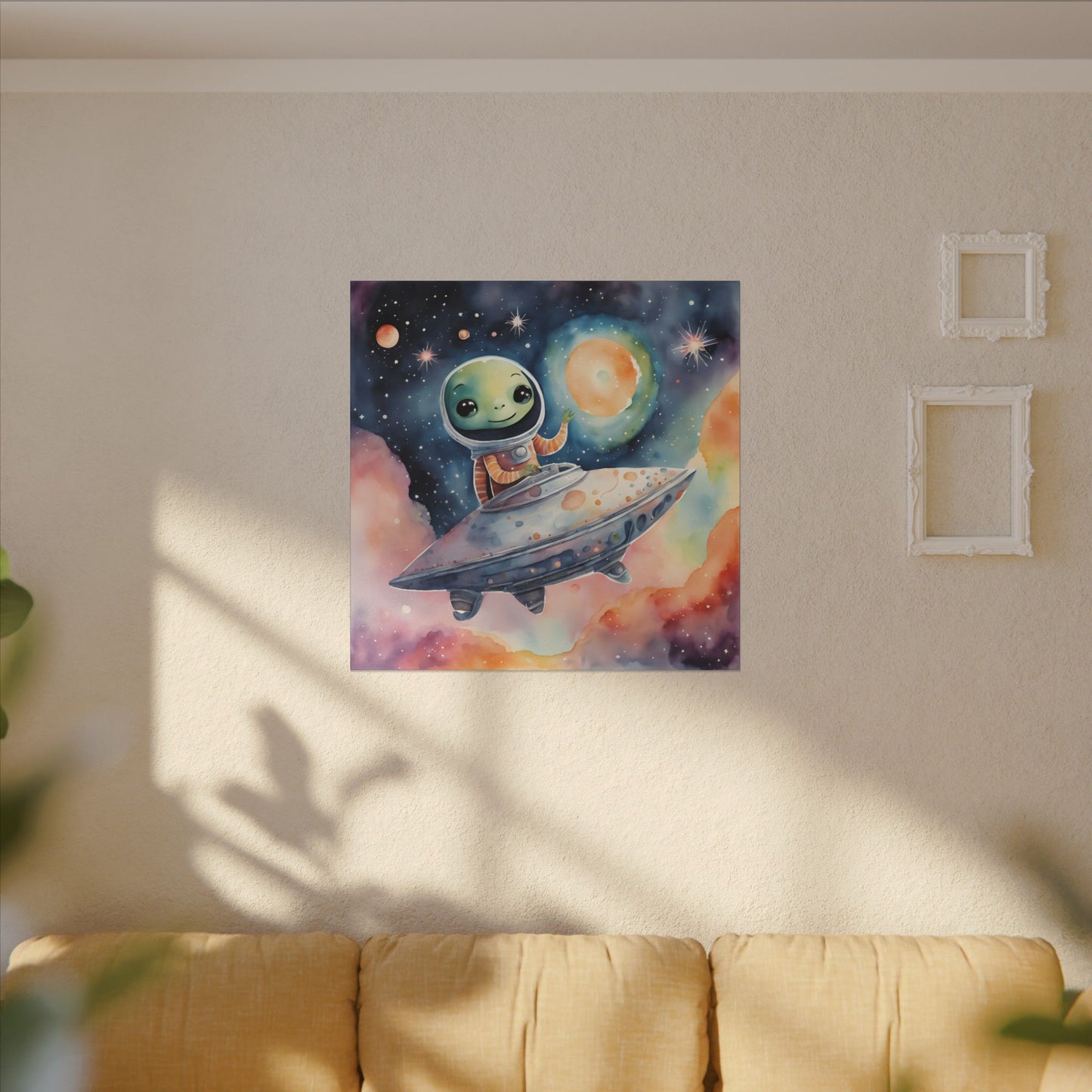 Matte Wall Canvas - Friendly Alien - Beyond the Stars Collection