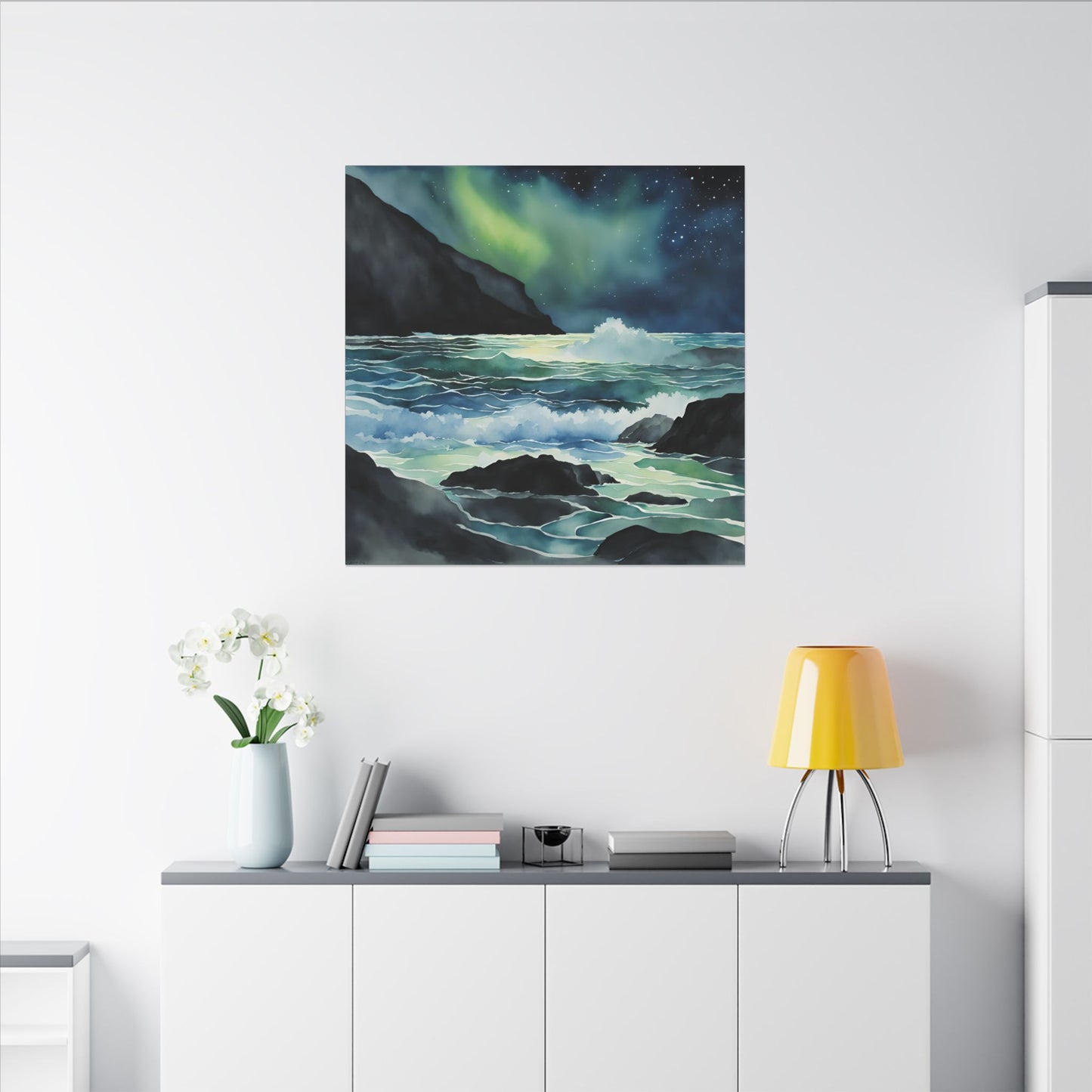 Matte Wall Canvas - Sea at Night - Neptune's Nursery Collection