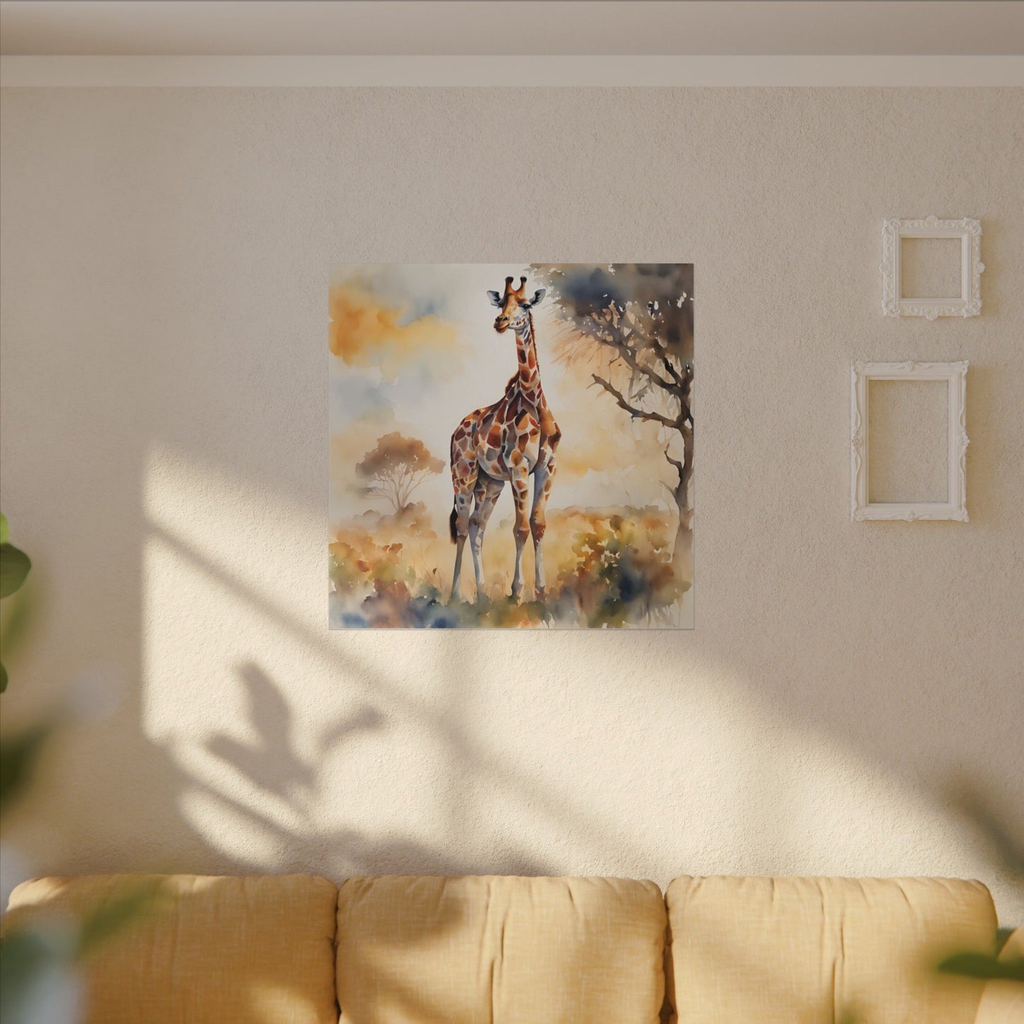 Matte Wall Canvas - Giraffe - African Safari Collection