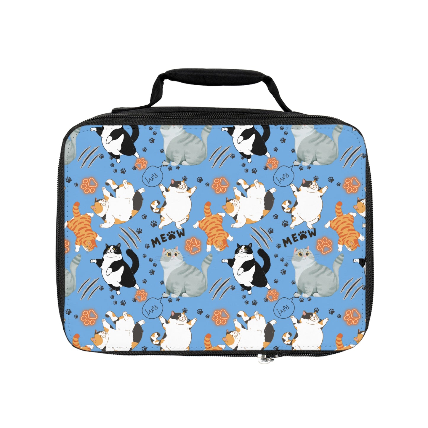 Lunch Bag - Fat Cat - Light Blue