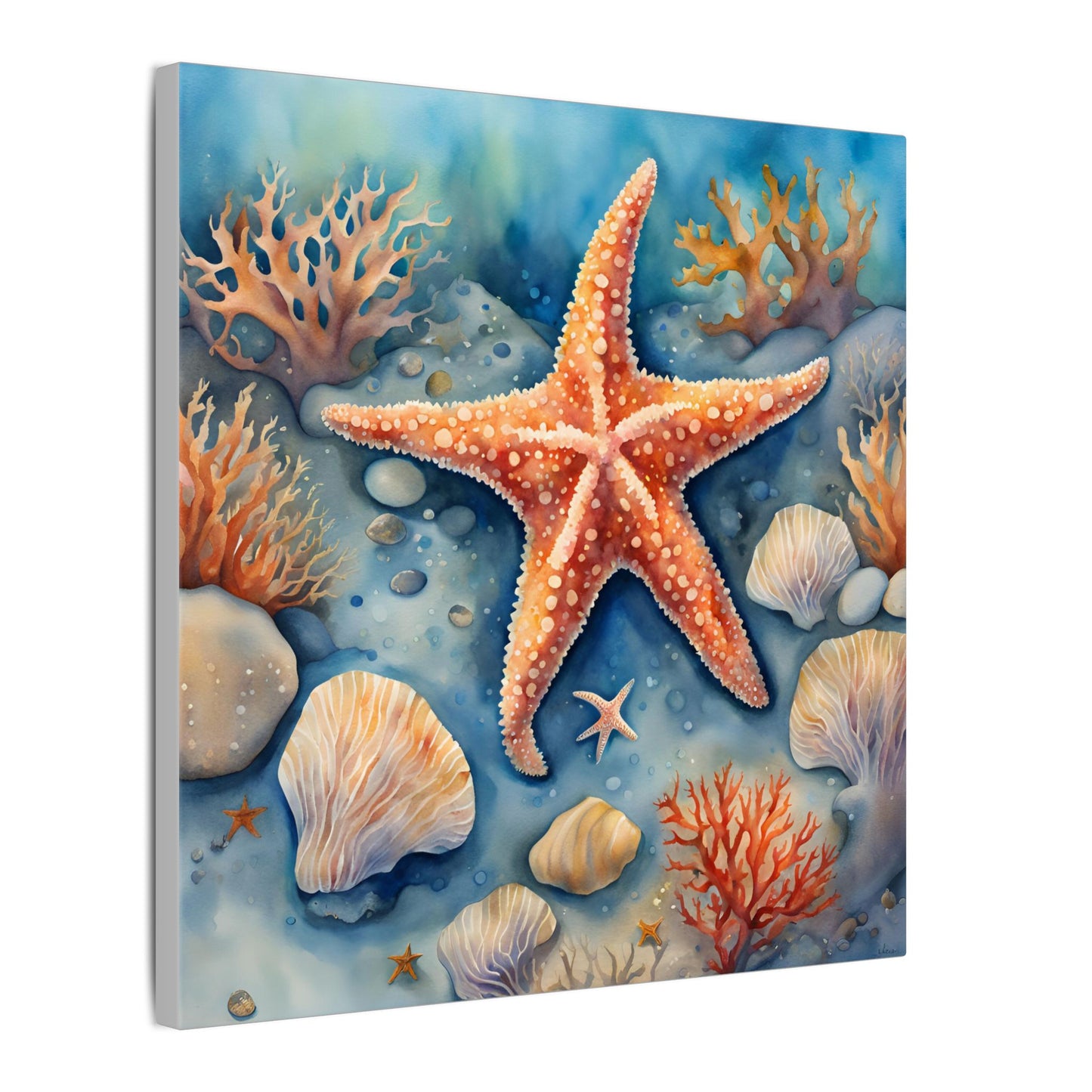 Matte Wall Canvas - Starfish - Neptune's Nursery Collection