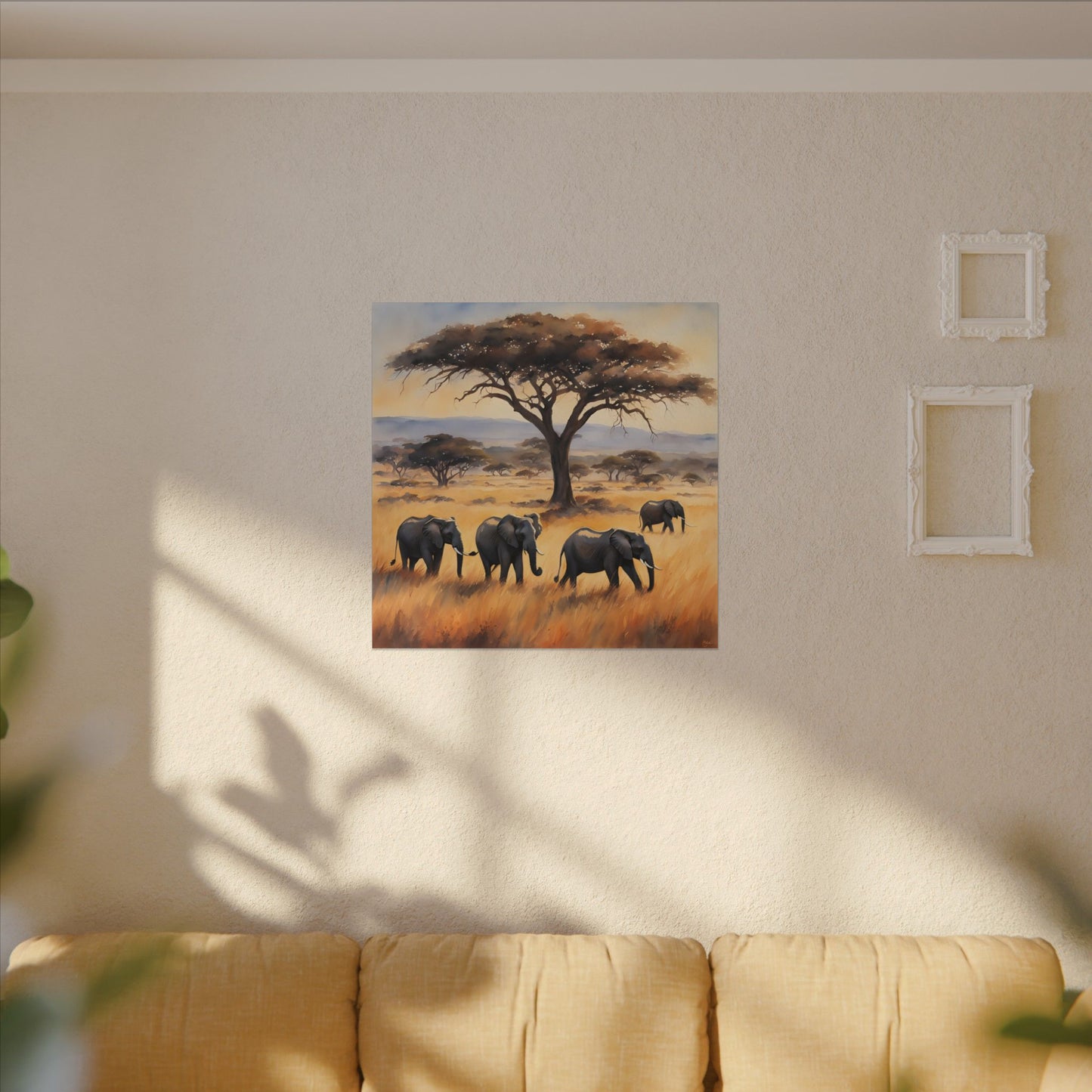 Matte Wall Canvas - Elephants - African Safari Collection