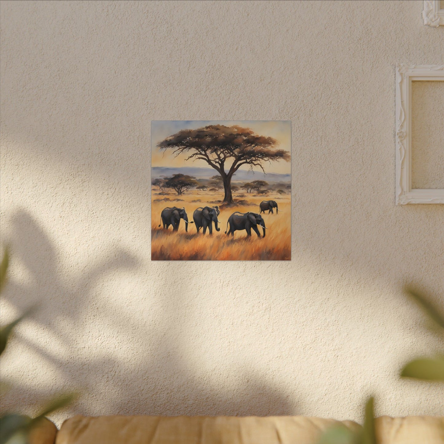 Matte Wall Canvas - Elephants - African Safari Collection