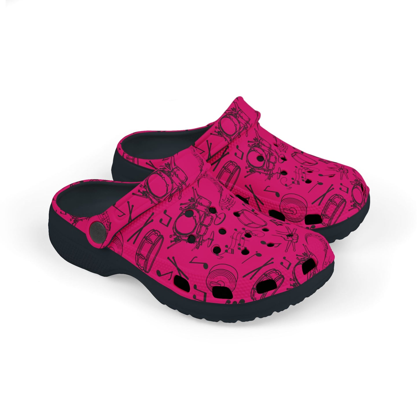 Kid's Foam Clogs - Drums - Hot Pink