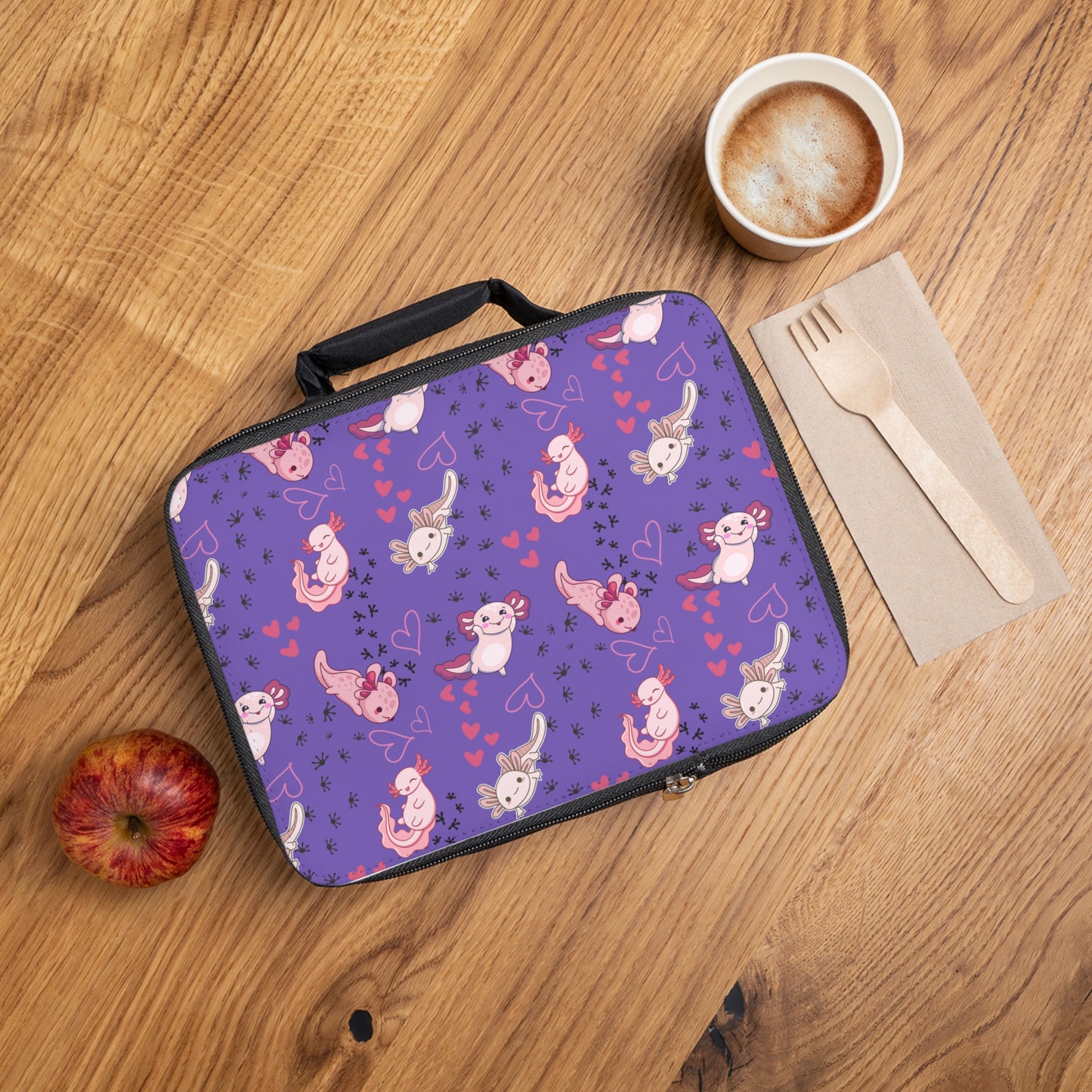 Lunch Bag - Axolotl - Periwinkle