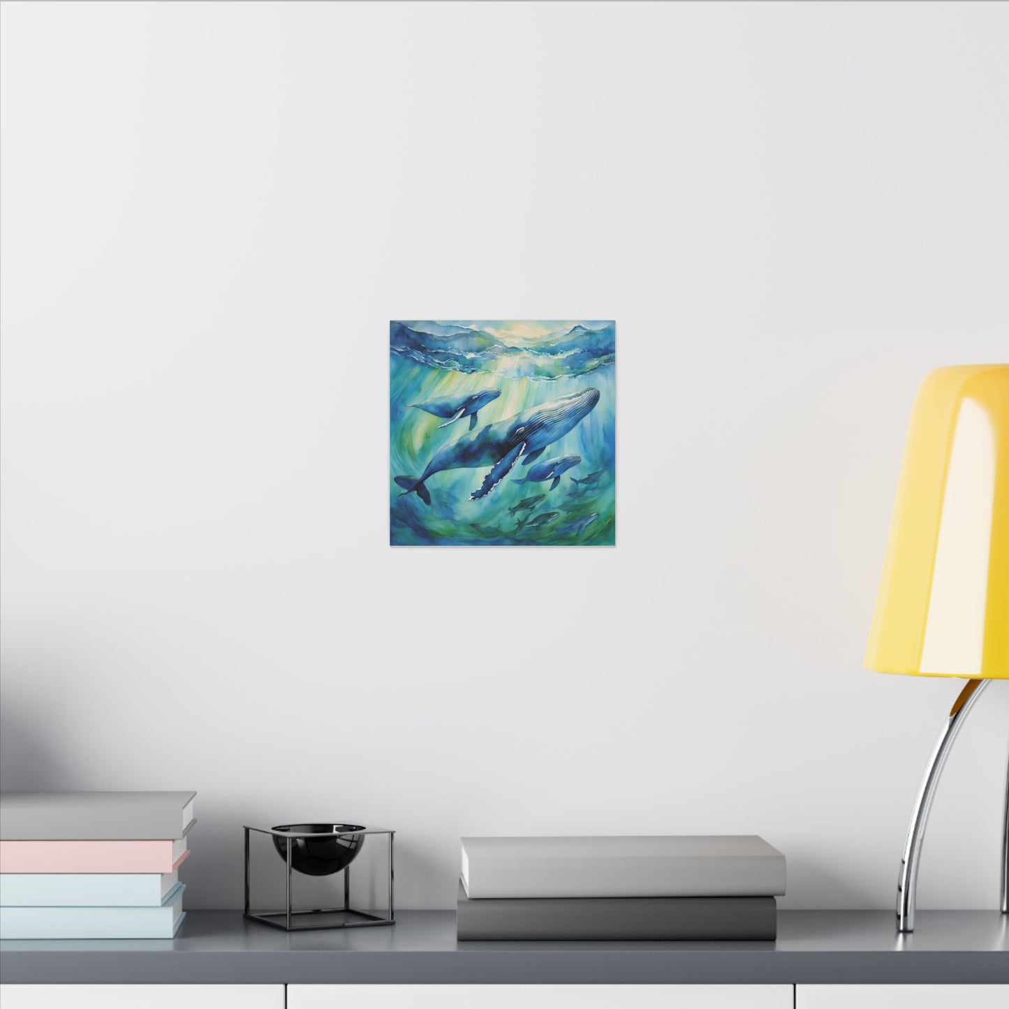 Matte Wall Canvas - Humpback Whales - Neptune's Nursery Collection