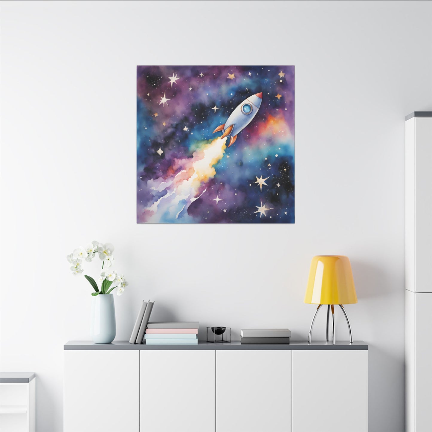 Matte Wall Canvas - Rocket Ship - Beyond the Stars Collection