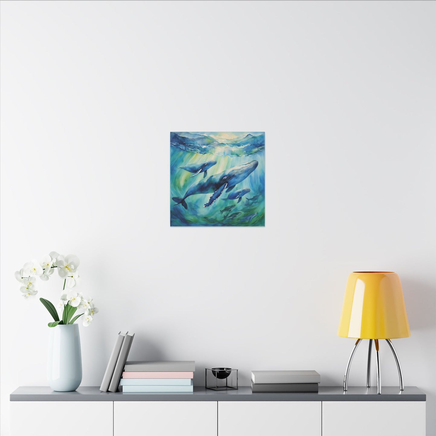 Matte Wall Canvas - Humpback Whales - Neptune's Nursery Collection